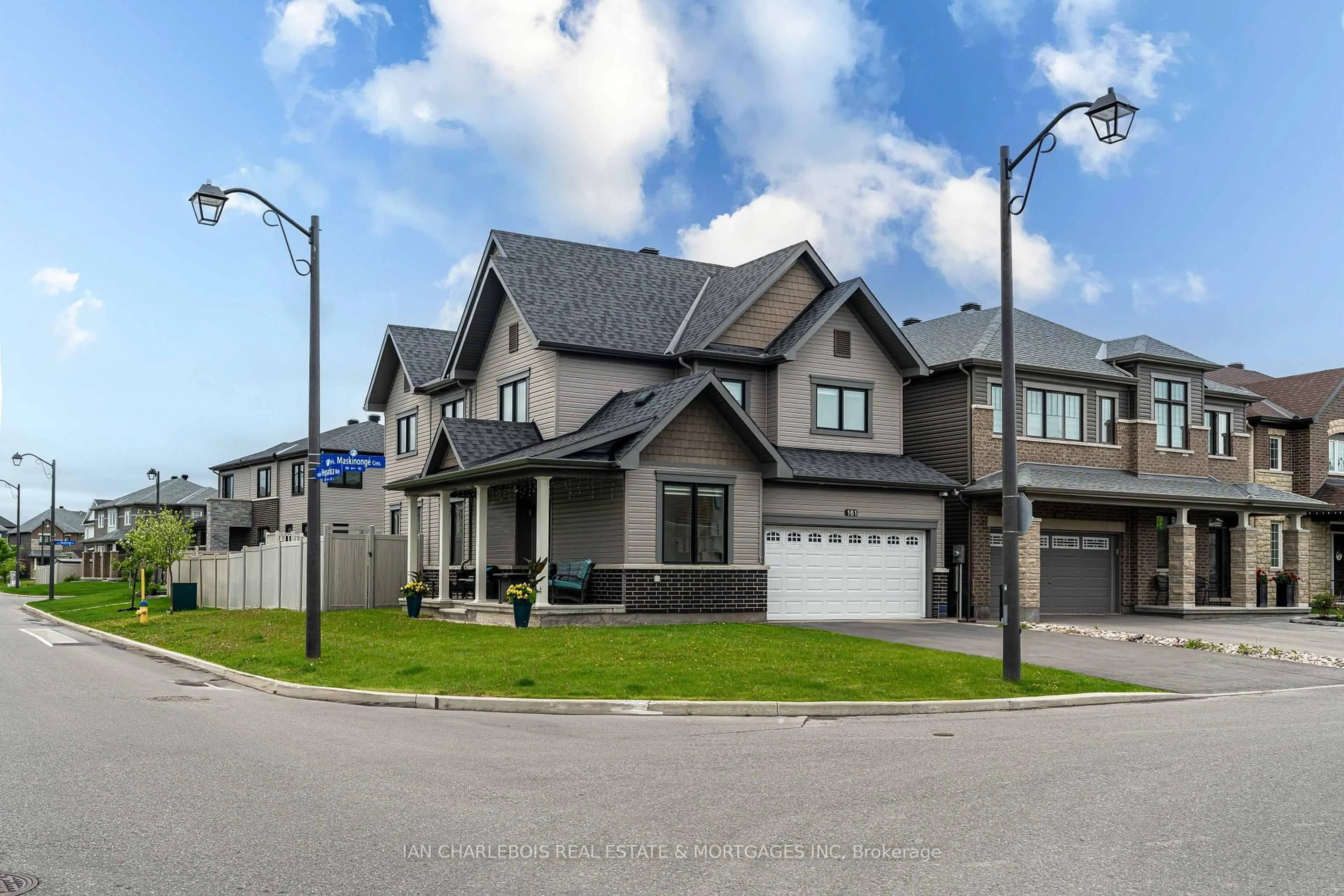 Home with brick exterior material, street for 161 Maskinonge Cres, Ottawa Ontario K4A 1G3