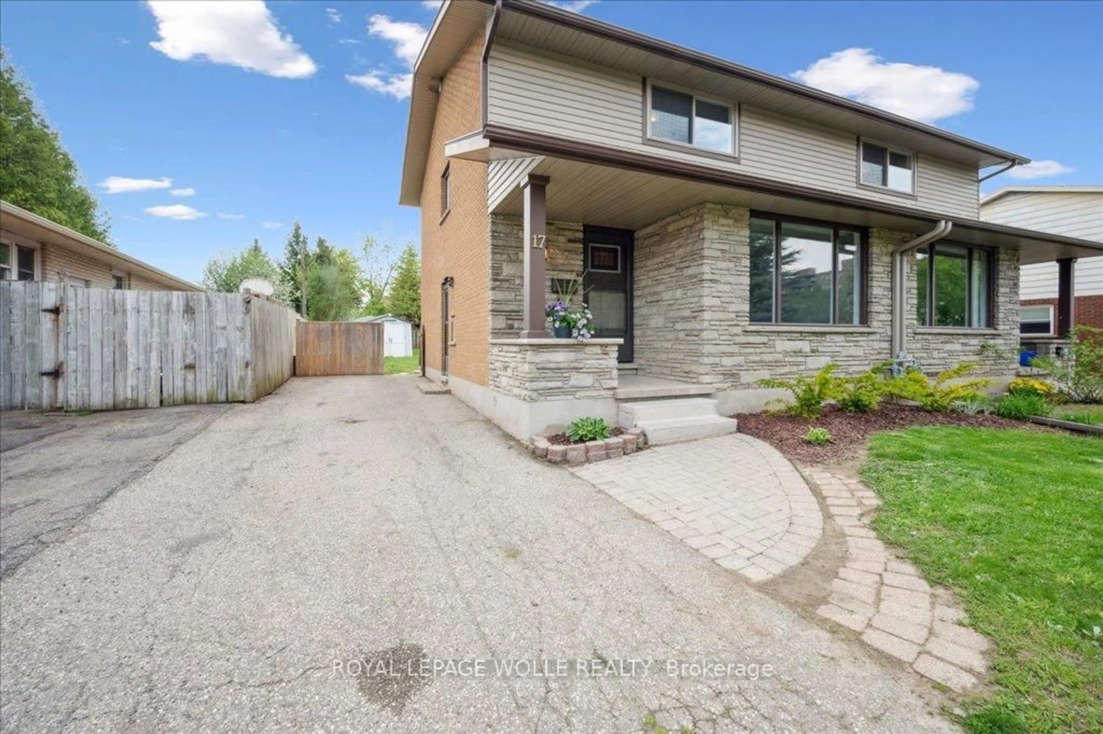 Home with brick exterior material, street for 15-17 Shaftsbury Dr, Kitchener Ontario N2A 1N4
