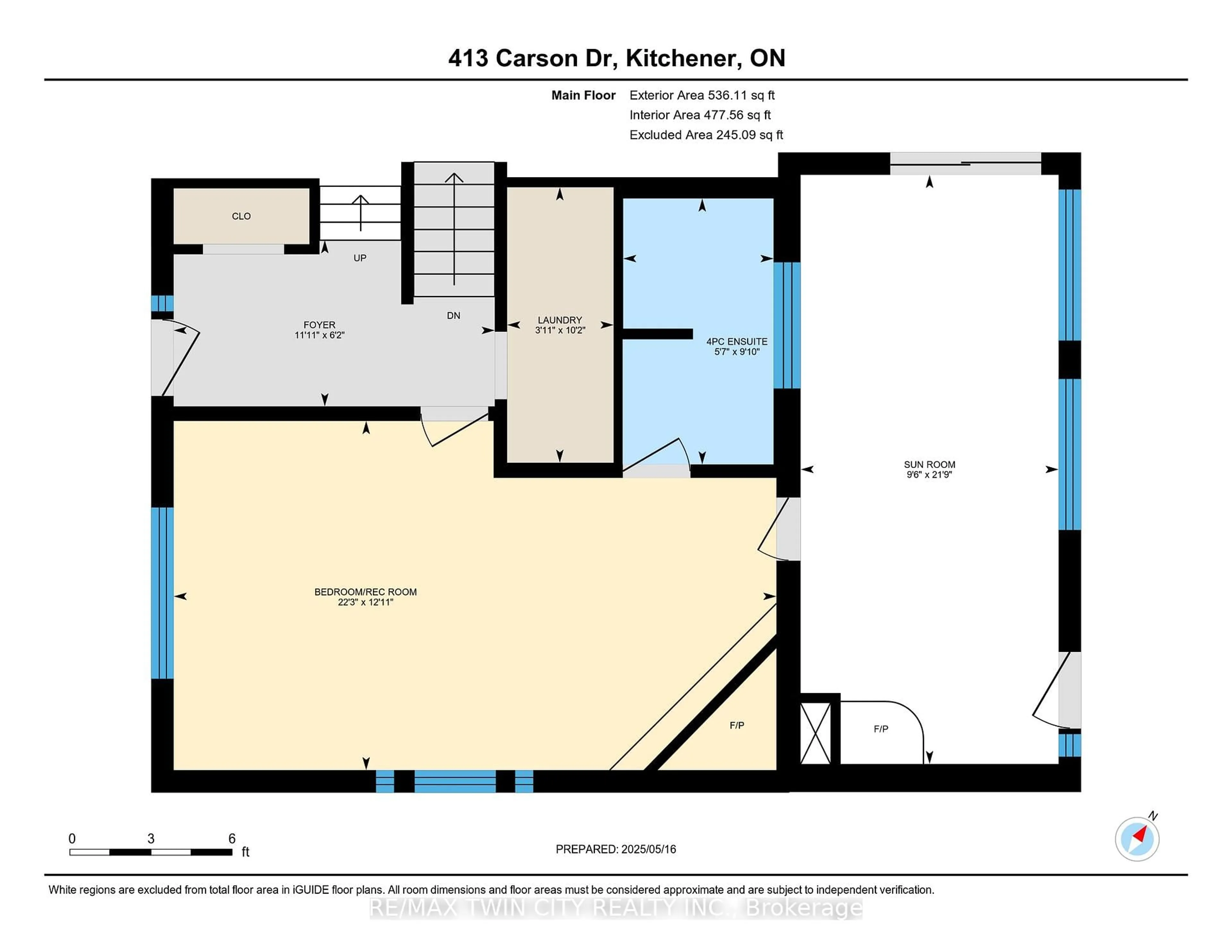 Floor plan for 413 Carson Dr, Kitchener Ontario N2B 2W5