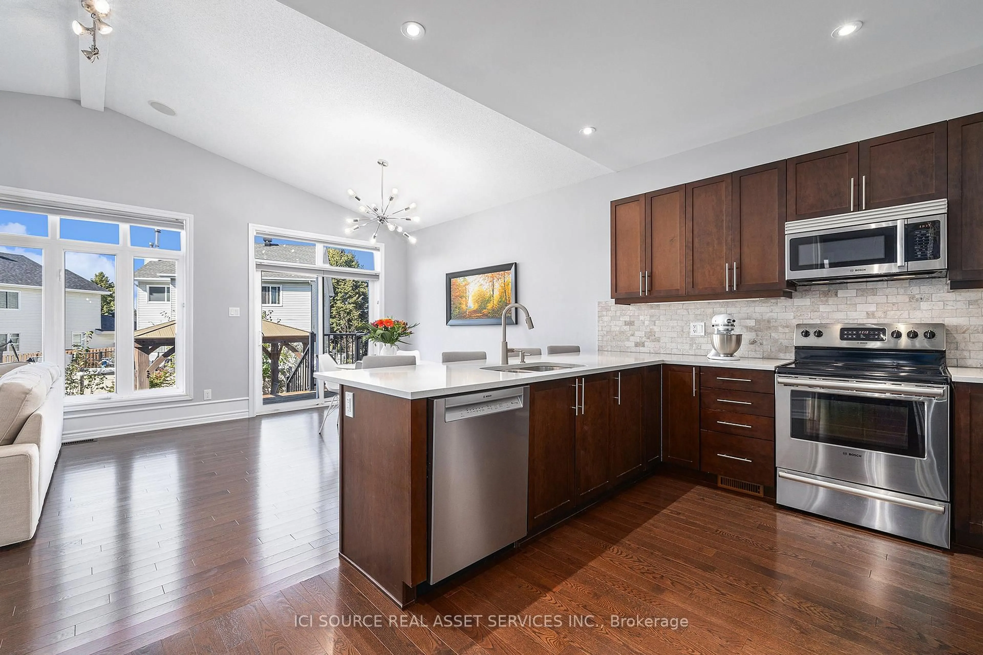 Open concept kitchen, ceramic/tile floor for 237 Bridgestone Dr, Ottawa Ontario K2M 0C5