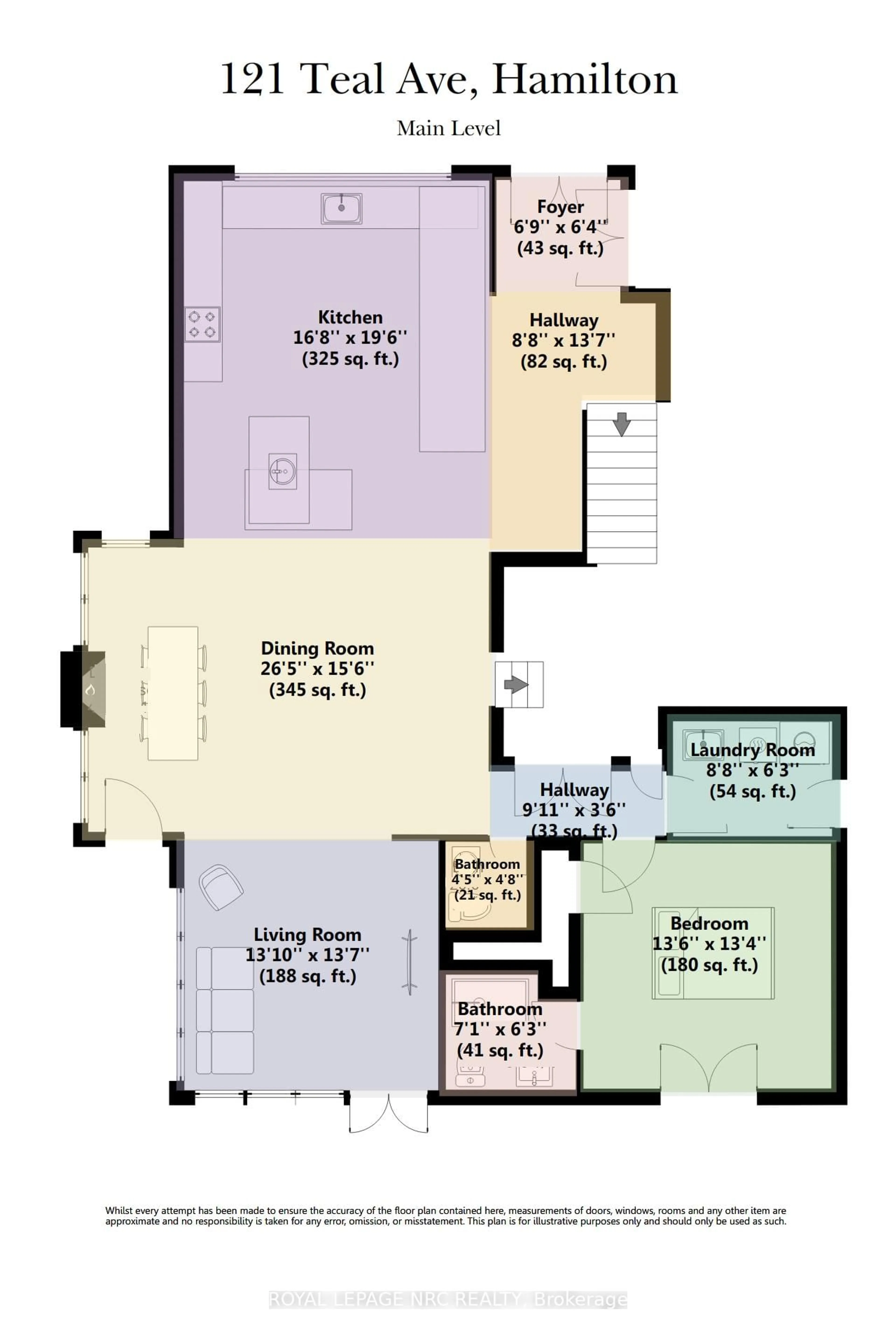Floor plan for 121 Teal Ave, Hamilton Ontario L8E 3B5
