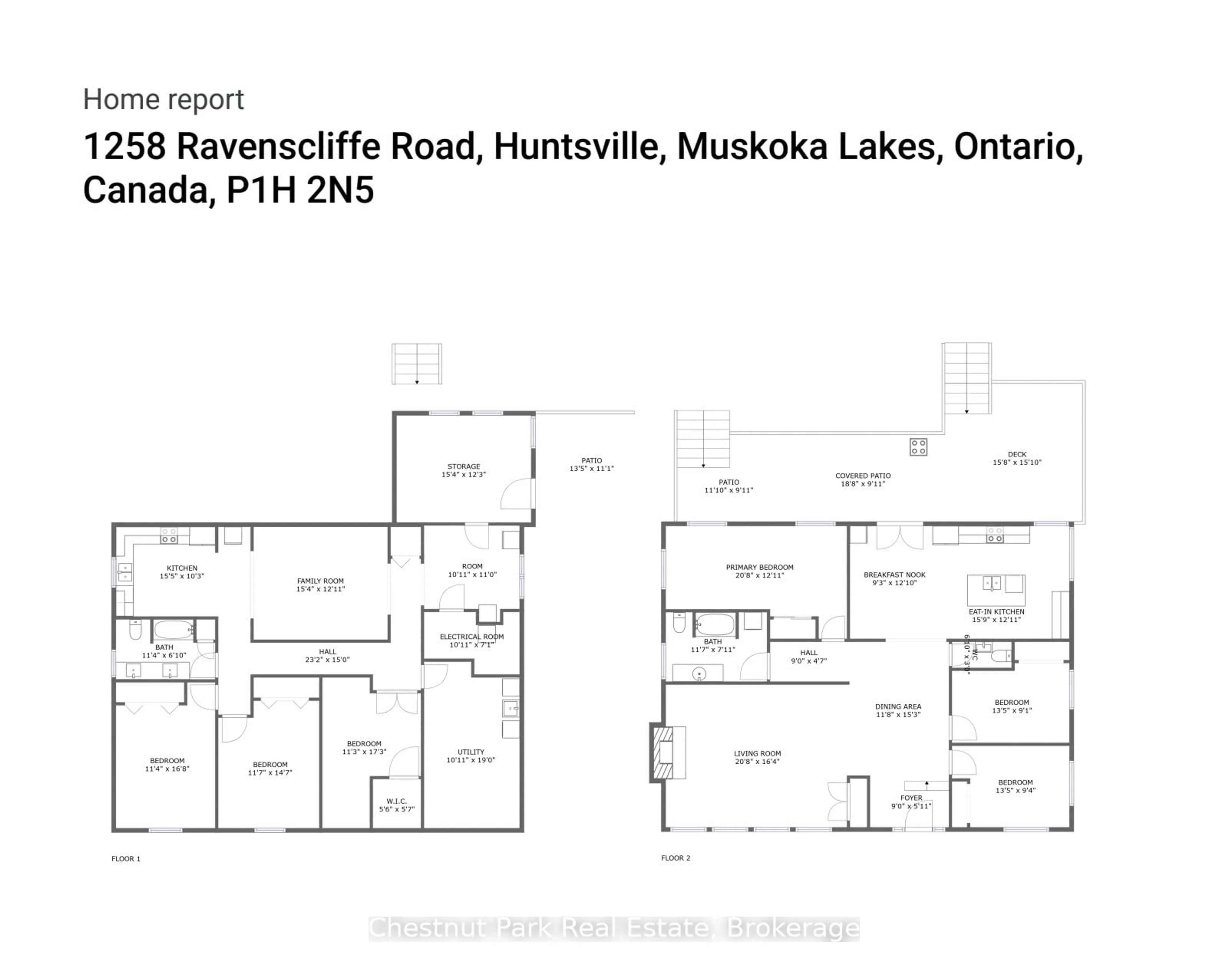 Floor plan for 1258 Ravenscliffe Rd, Huntsville Ontario P1H 2N5
