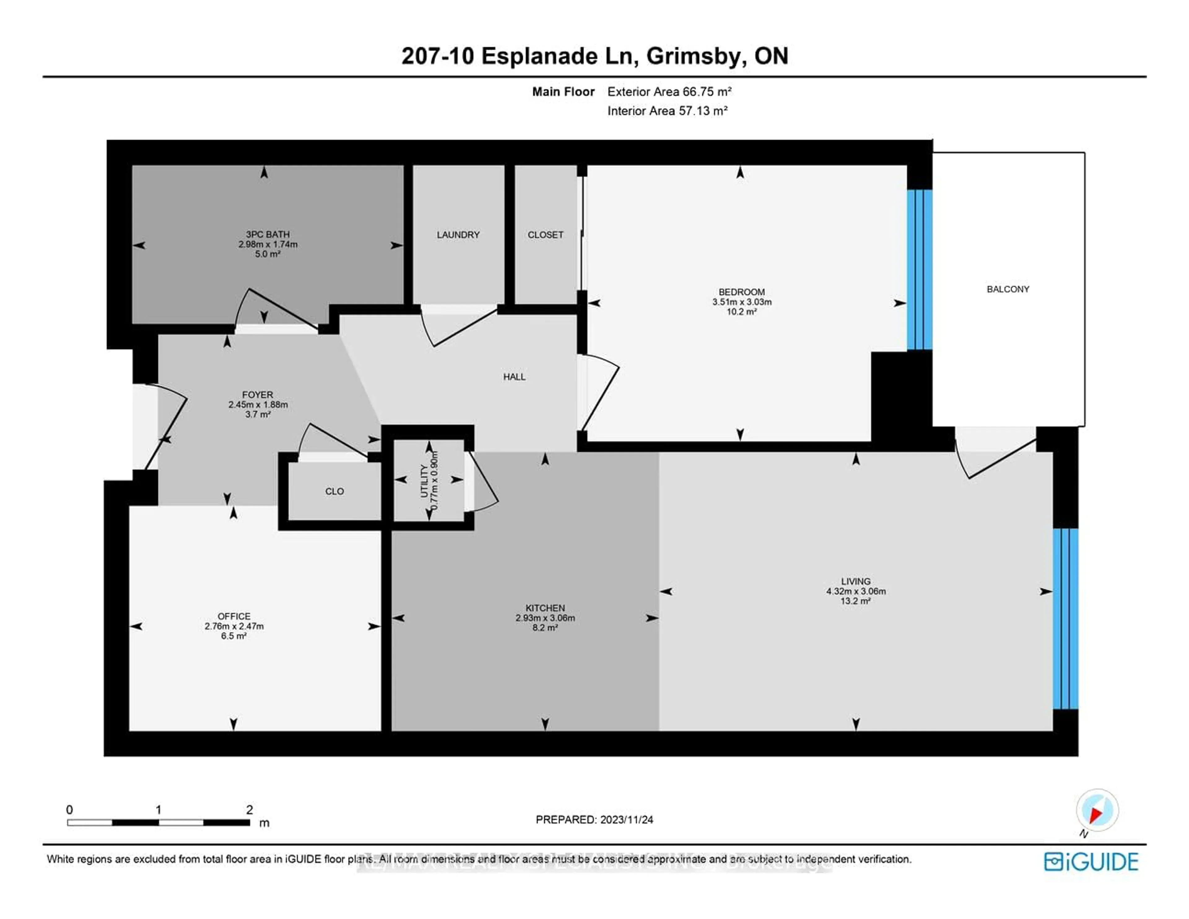 Floor plan for 10 Esplanade Lane #207, Grimsby Ontario L3M 0H1