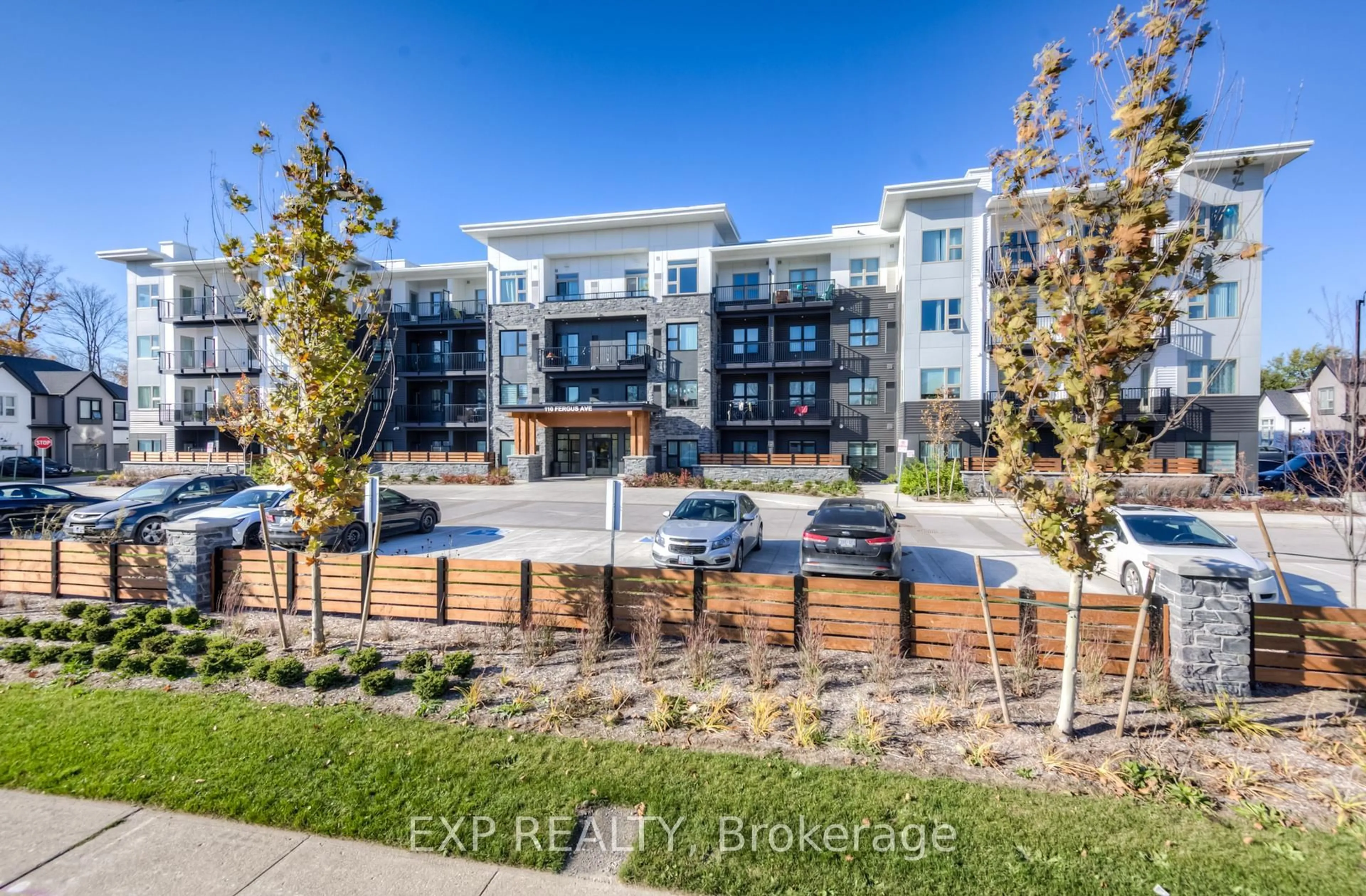 A pic from outside/outdoor area/front of a property/back of a property/a pic from drone, unknown for 110 Fergus Ave #420, Kitchener Ontario N2A 2H2