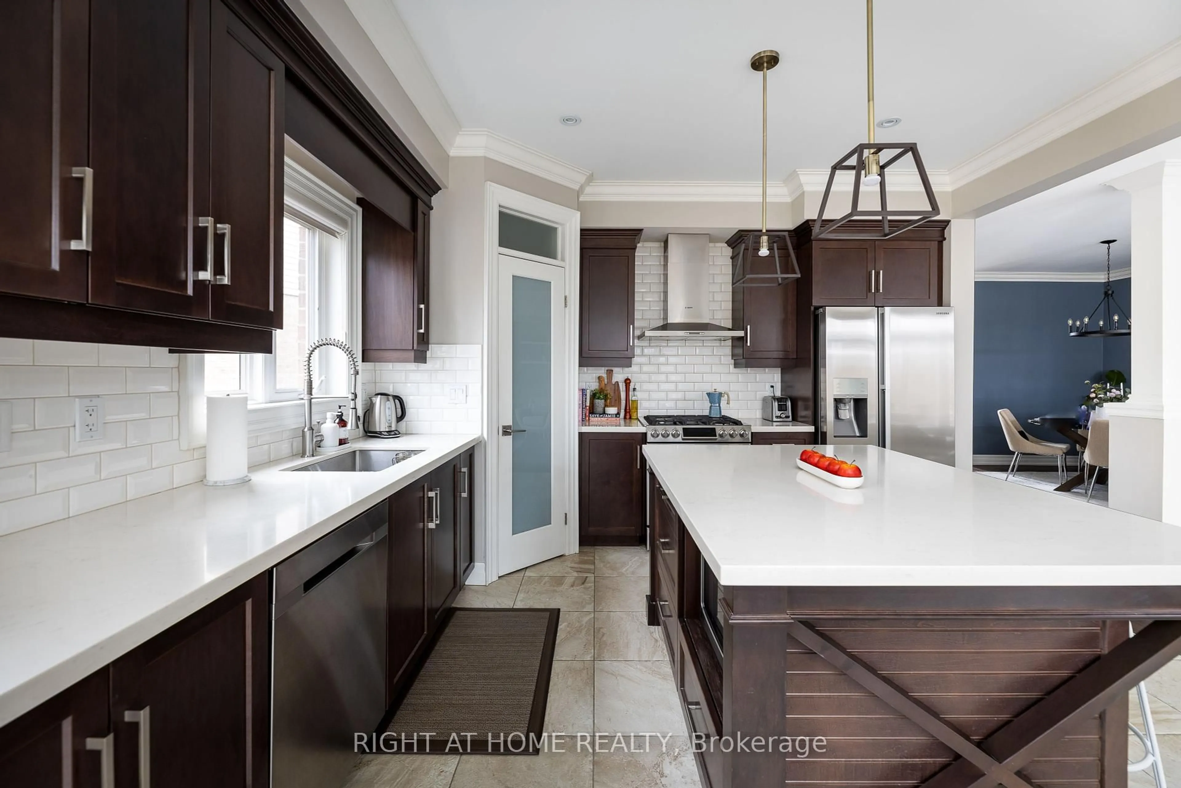 Open concept kitchen, ceramic/tile floor for 64 Winslow Way, Hamilton Ontario L8J 0G9