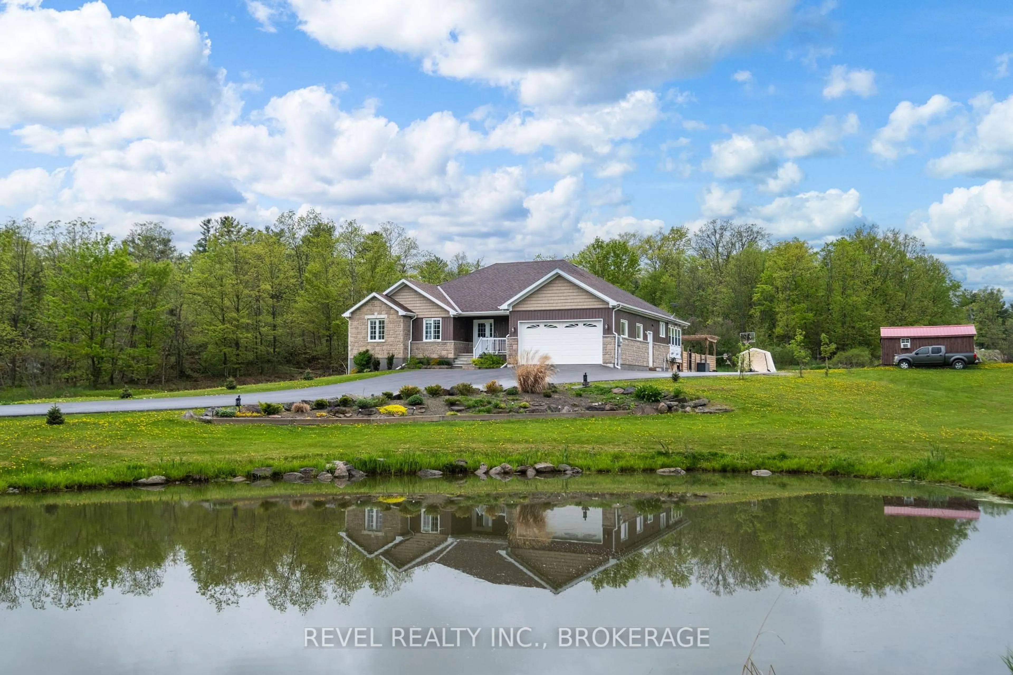 A pic from outside/outdoor area/front of a property/back of a property/a pic from drone, water/lake/river/ocean view for 2082 Burnt Hills Rd, Battersea Ontario K0H 1H0