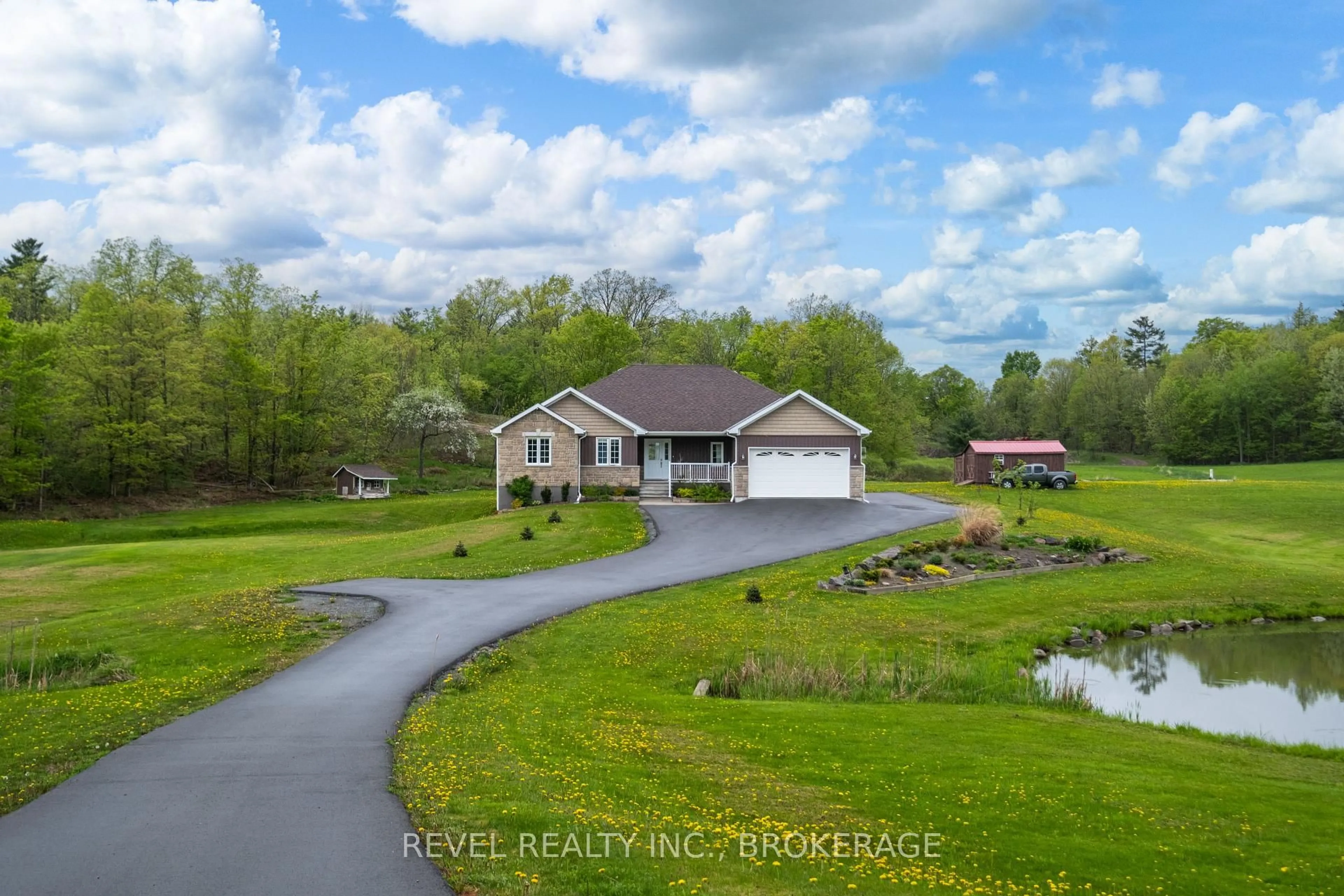A pic from outside/outdoor area/front of a property/back of a property/a pic from drone, water/lake/river/ocean view for 2082 Burnt Hills Rd, Battersea Ontario K0H 1H0