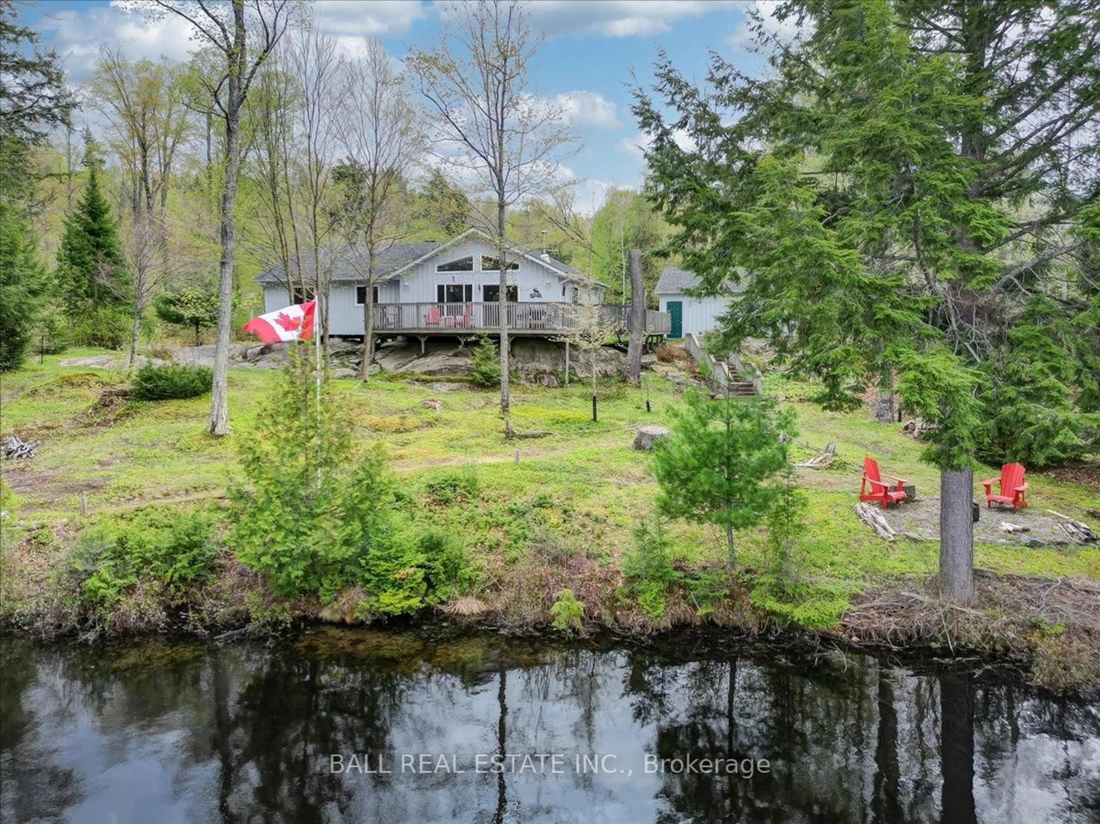 A pic from outside/outdoor area/front of a property/back of a property/a pic from drone, water/lake/river/ocean view for 305 Terry's Lane, Hastings Ontario K0L 1W0