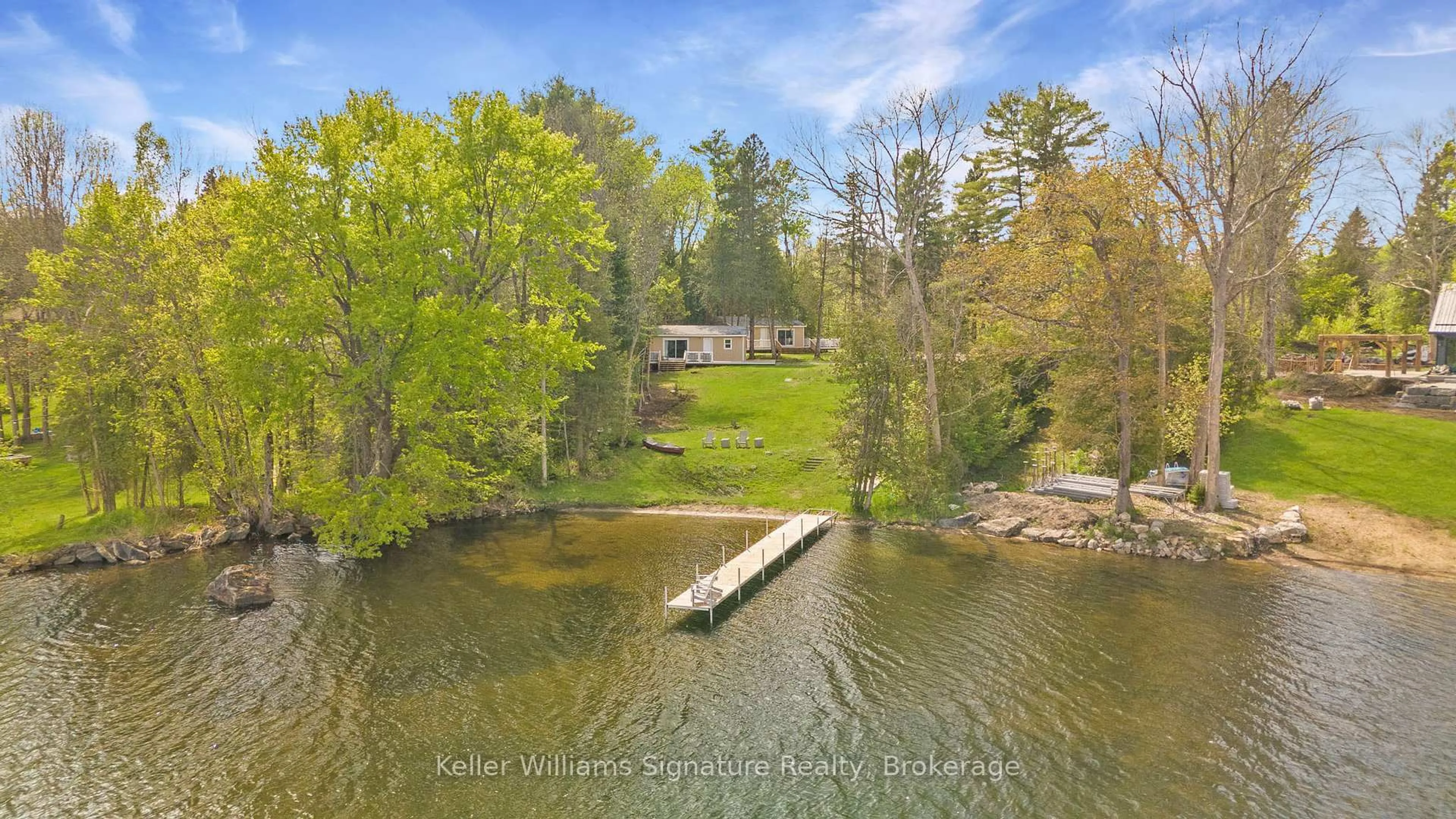 A pic from outside/outdoor area/front of a property/back of a property/a pic from drone, water/lake/river/ocean view for 7296 Hwy 35, Kawartha Lakes Ontario K0M 1K0