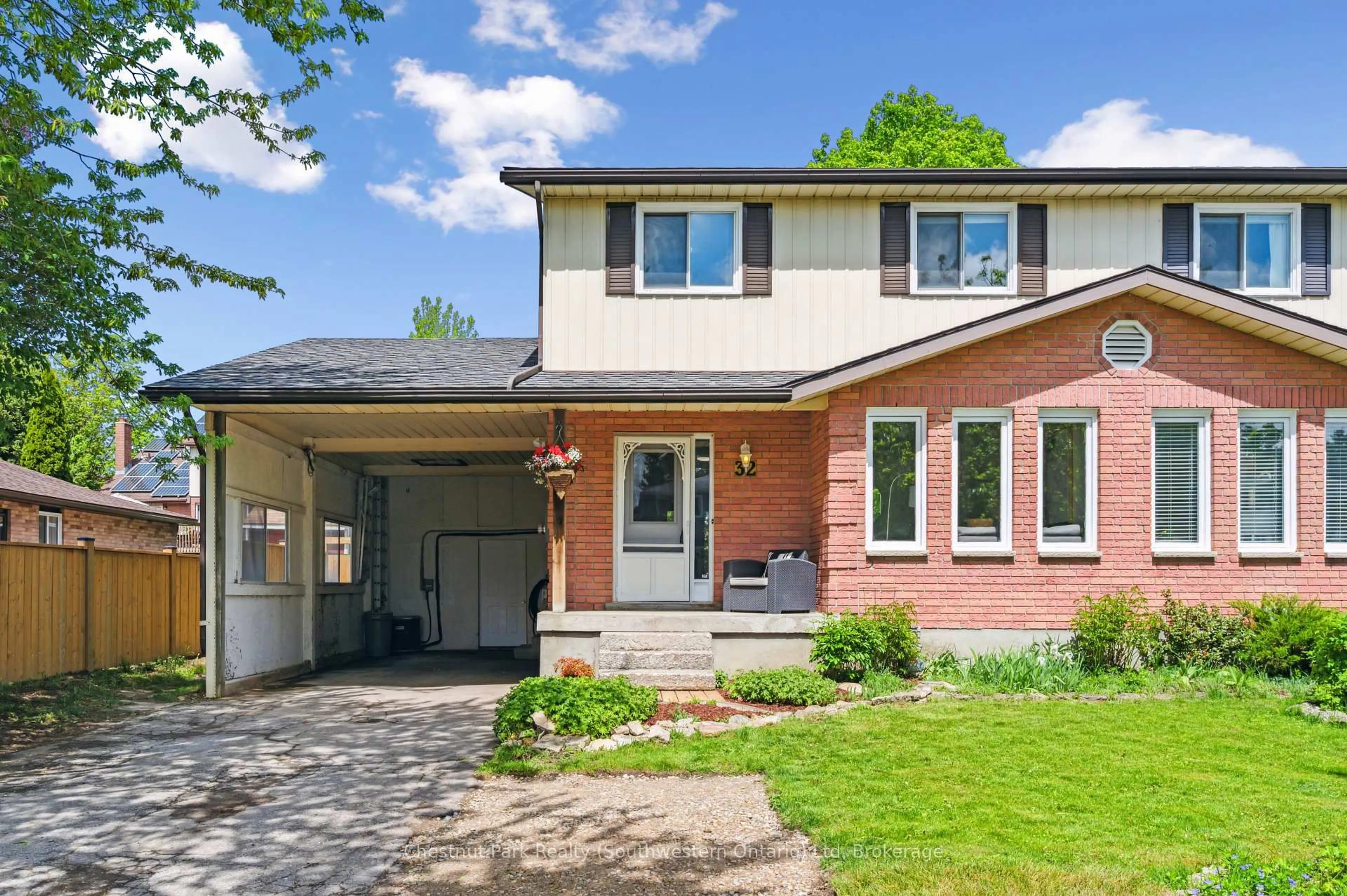 Home with brick exterior material, street for 32 Wilson Cres, Centre Wellington Ontario N0B 1S0
