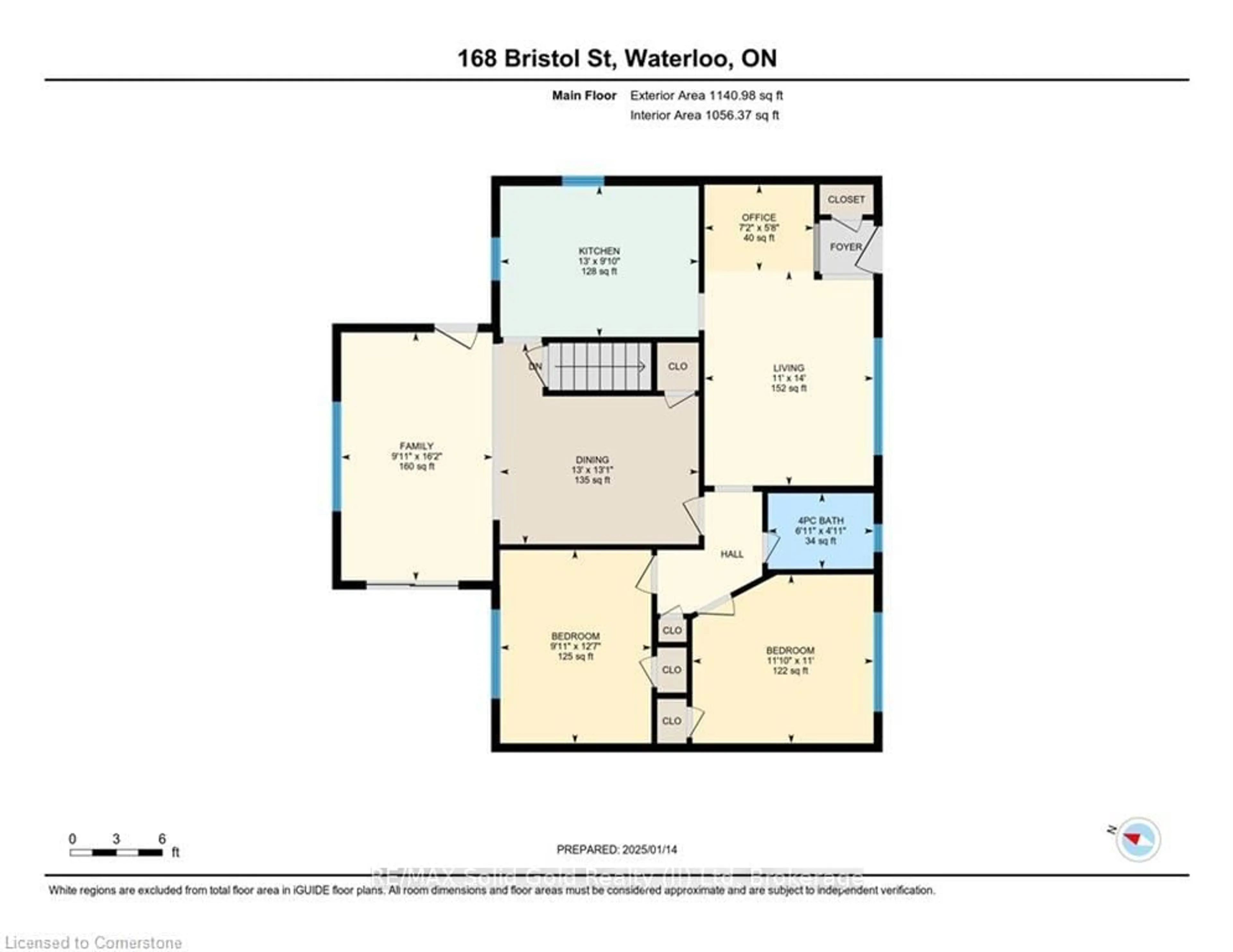 Floor plan for 168 Bristol St, Waterloo Ontario N2J 1H1