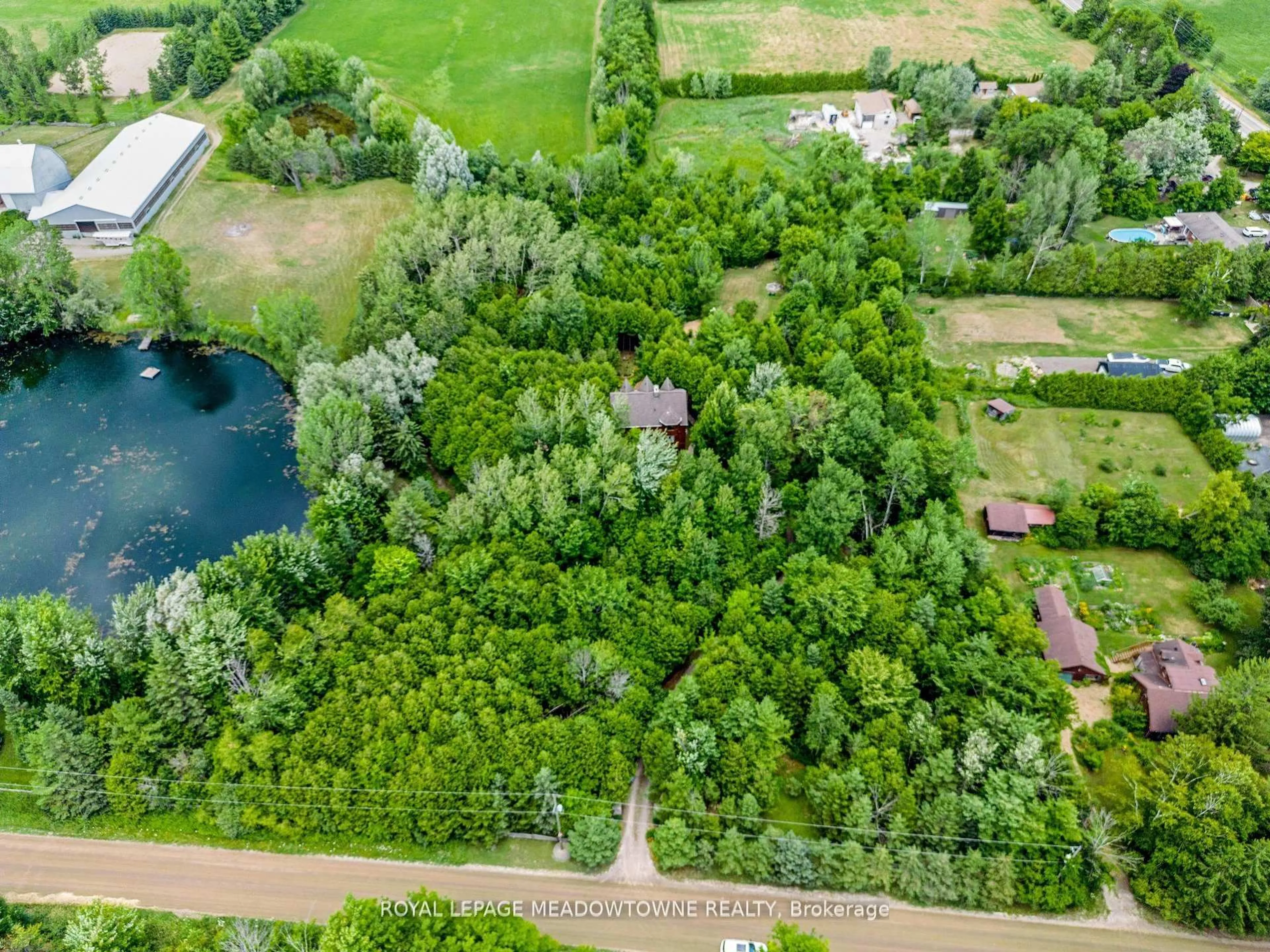 A pic from outside/outdoor area/front of a property/back of a property/a pic from drone, forest/trees view for 4911 Eighth Line, Erin Ontario L7G 4S4