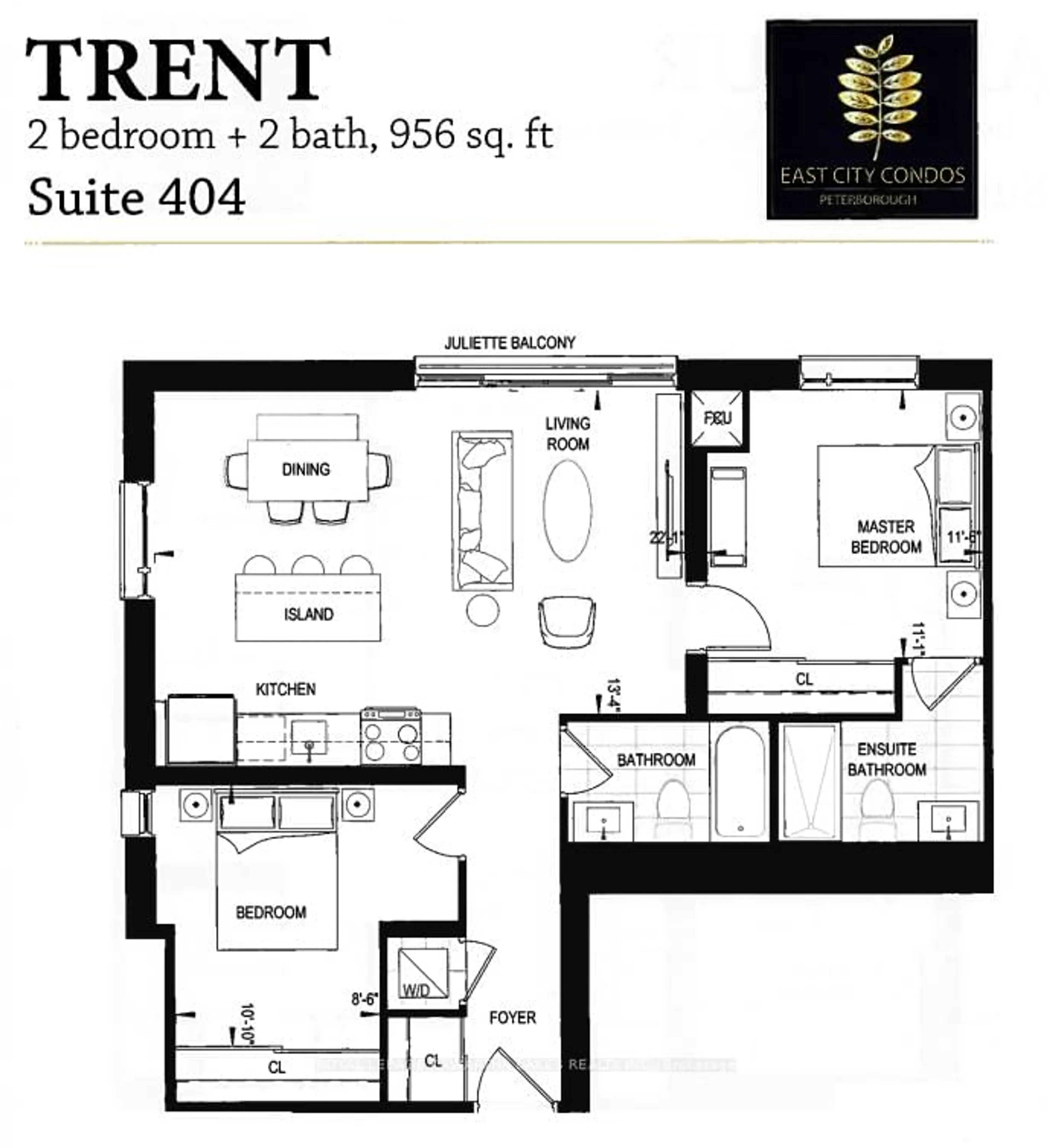 Floor plan for 195 HUNTER St #404, Peterborough East Ontario K9H 1G9