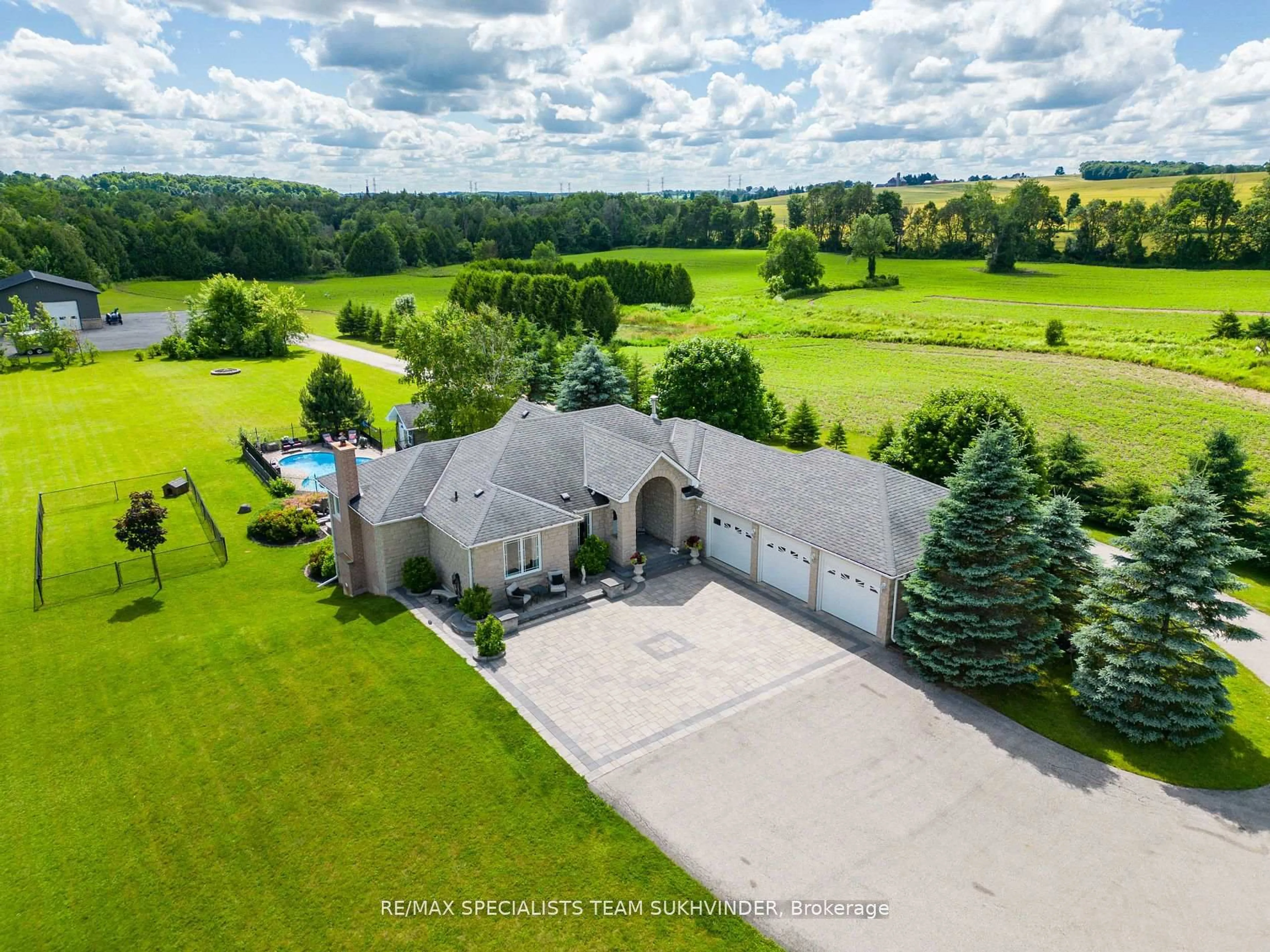 A pic from outside/outdoor area/front of a property/back of a property/a pic from drone, water/lake/river/ocean view for 5224 6th Line, Erin Ontario L7J 2L8