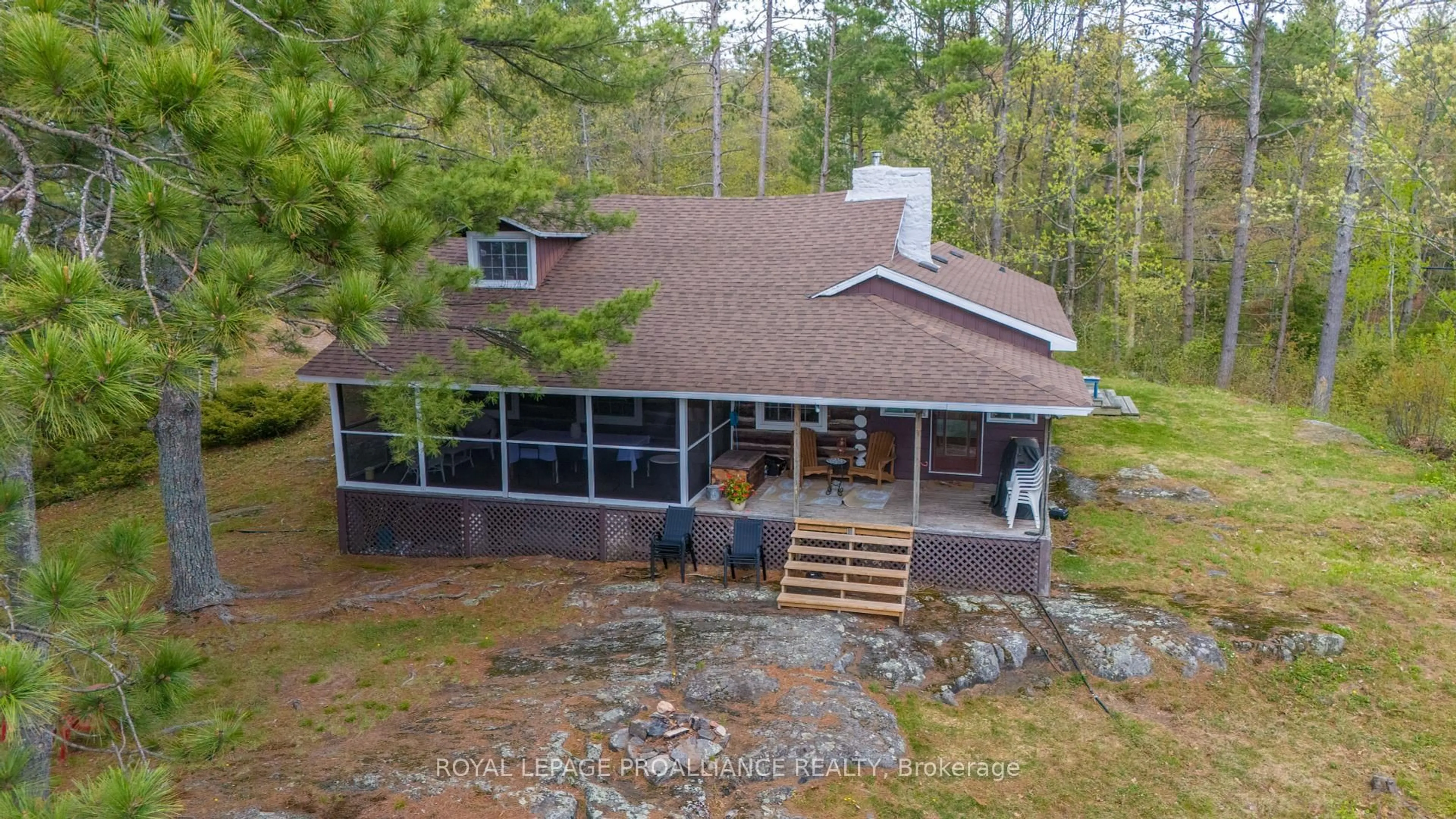 A pic from outside/outdoor area/front of a property/back of a property/a pic from drone, water/lake/river/ocean view for 463 C Hughes Landing Rd, Addington Highlands Ontario K0H 2G0