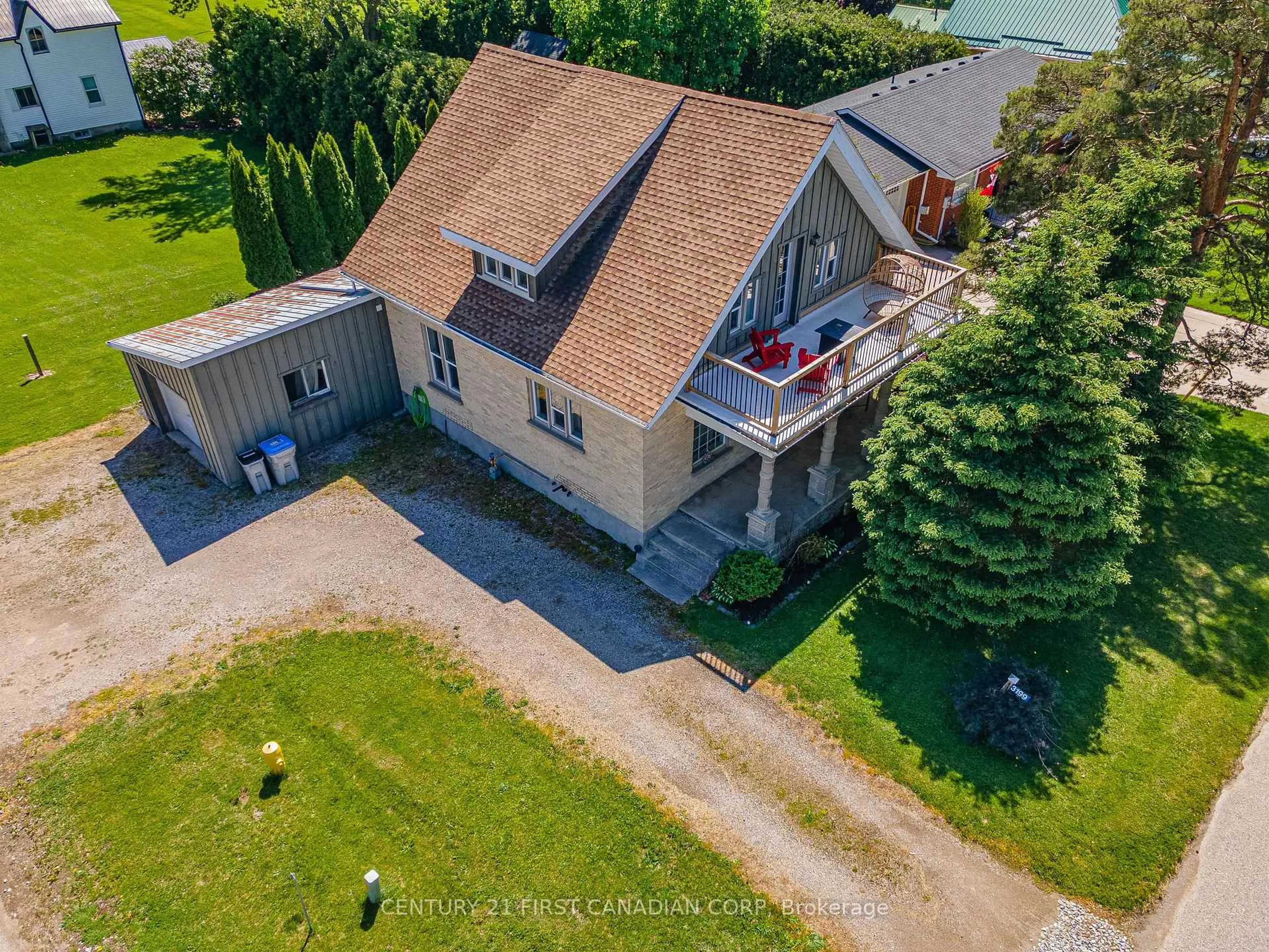 A pic from outside/outdoor area/front of a property/back of a property/a pic from drone, water/lake/river/ocean view for 3199 Mount Carmel Dr, North Middlesex Ontario N0M 1N0