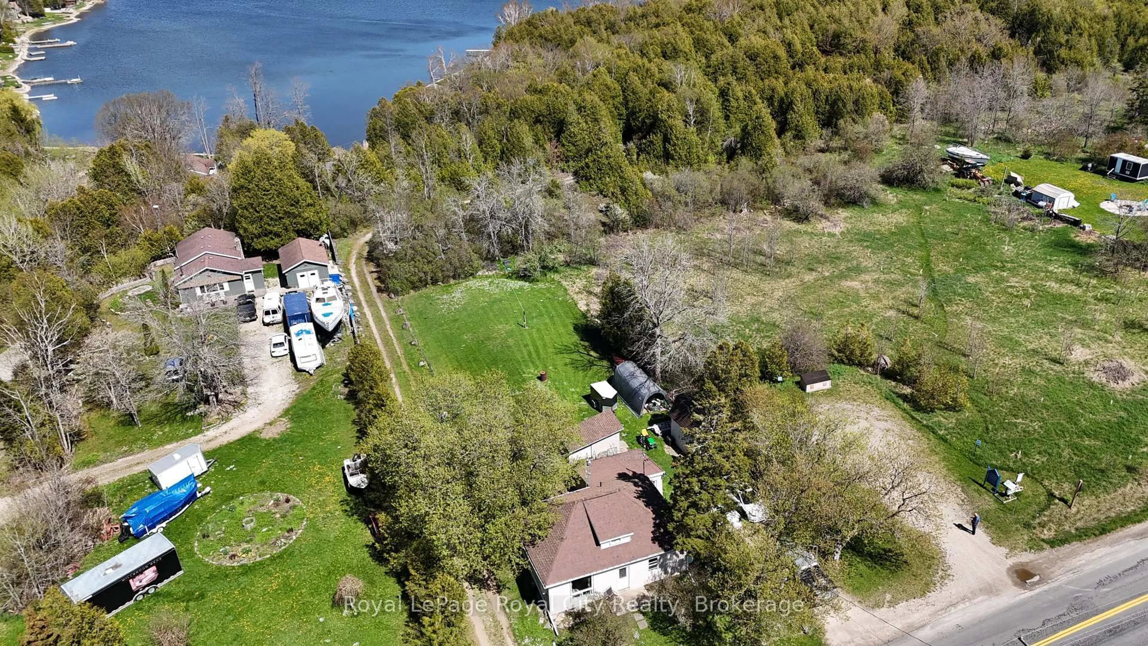 A pic from outside/outdoor area/front of a property/back of a property/a pic from drone, water/lake/river/ocean view for 2557 Bruce 9 Rd, Northern Bruce Peninsula Ontario N0H 1W0