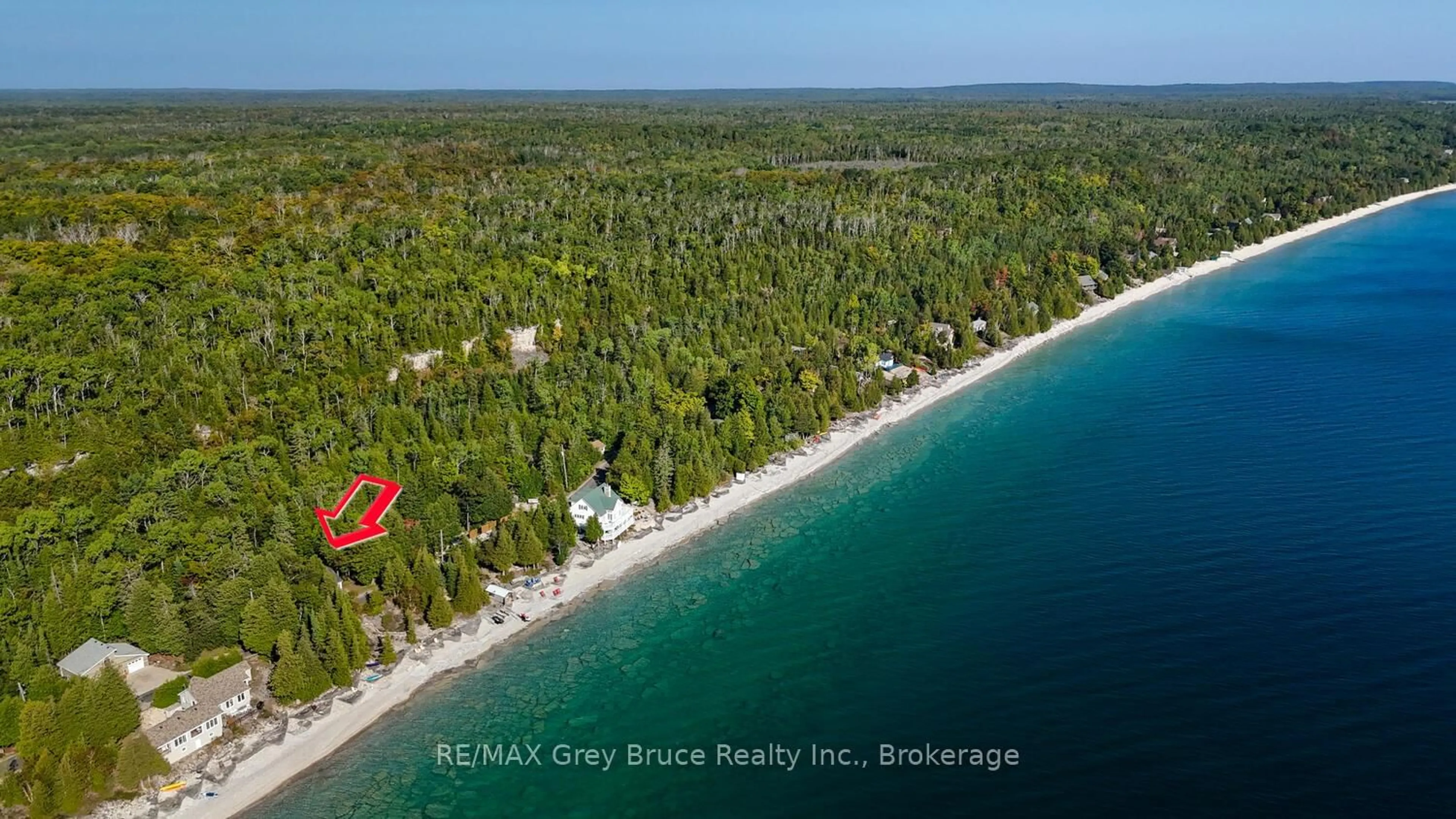 A pic from outside/outdoor area/front of a property/back of a property/a pic from drone, water/lake/river/ocean view for 1081 DYERS BAY Rd, Northern Bruce Peninsula Ontario N0H 1Z0