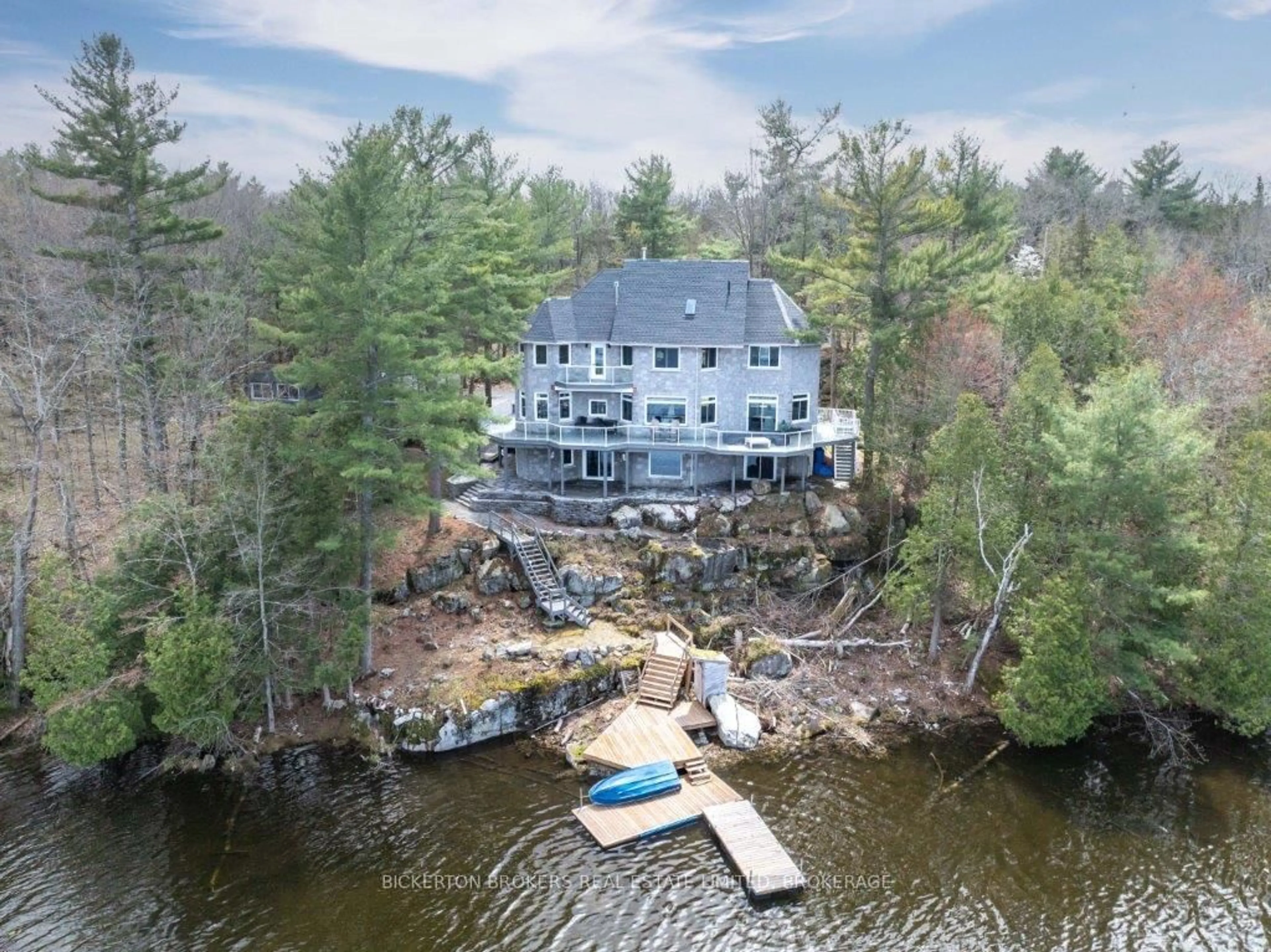 A pic from outside/outdoor area/front of a property/back of a property/a pic from drone, water/lake/river/ocean view for 934 Burma Lane, Leeds and the Thousand Islands Ontario K0E 1L0