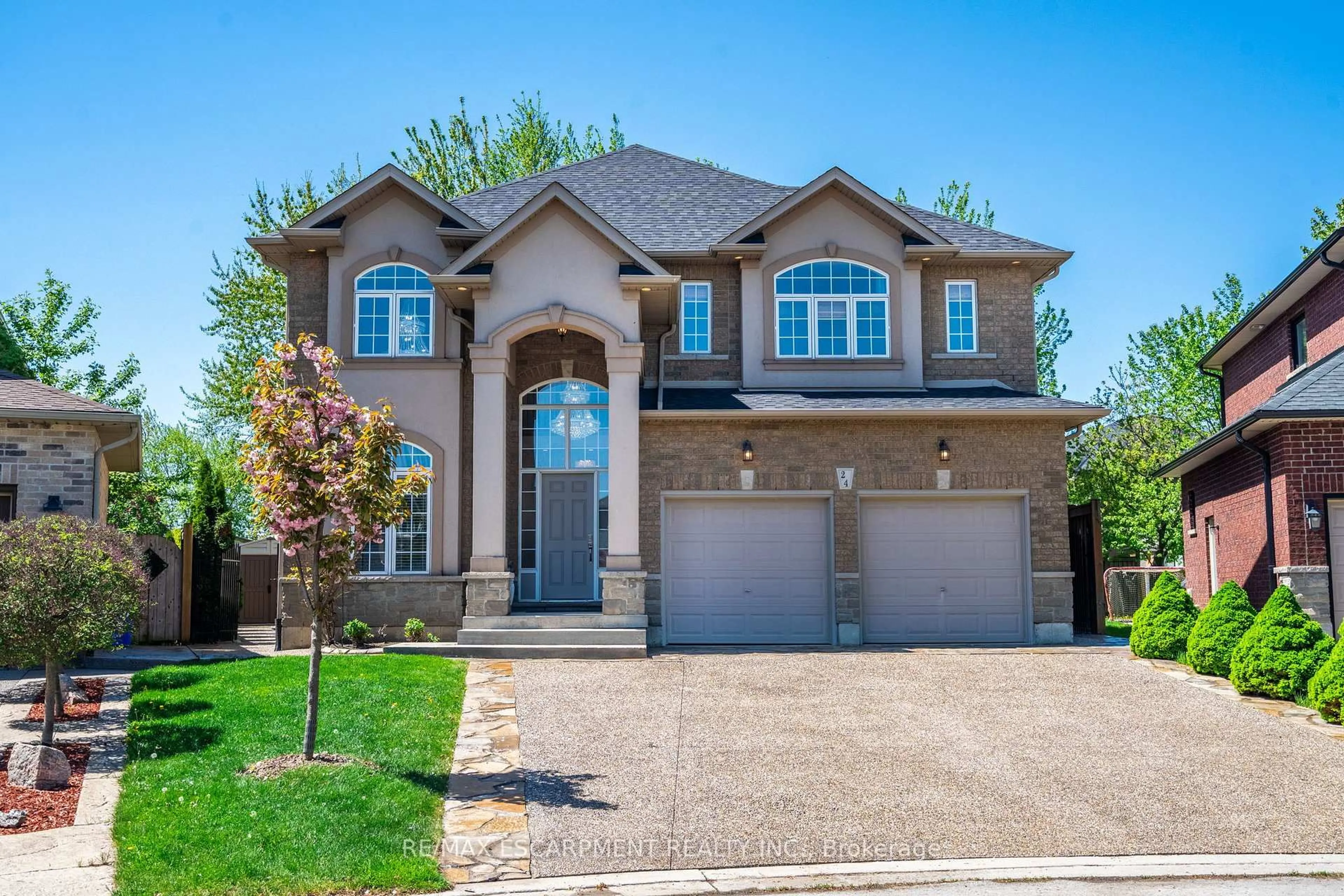 Home with brick exterior material, street for 24 Edgecroft Cres, Hamilton Ontario L8J 3Y6