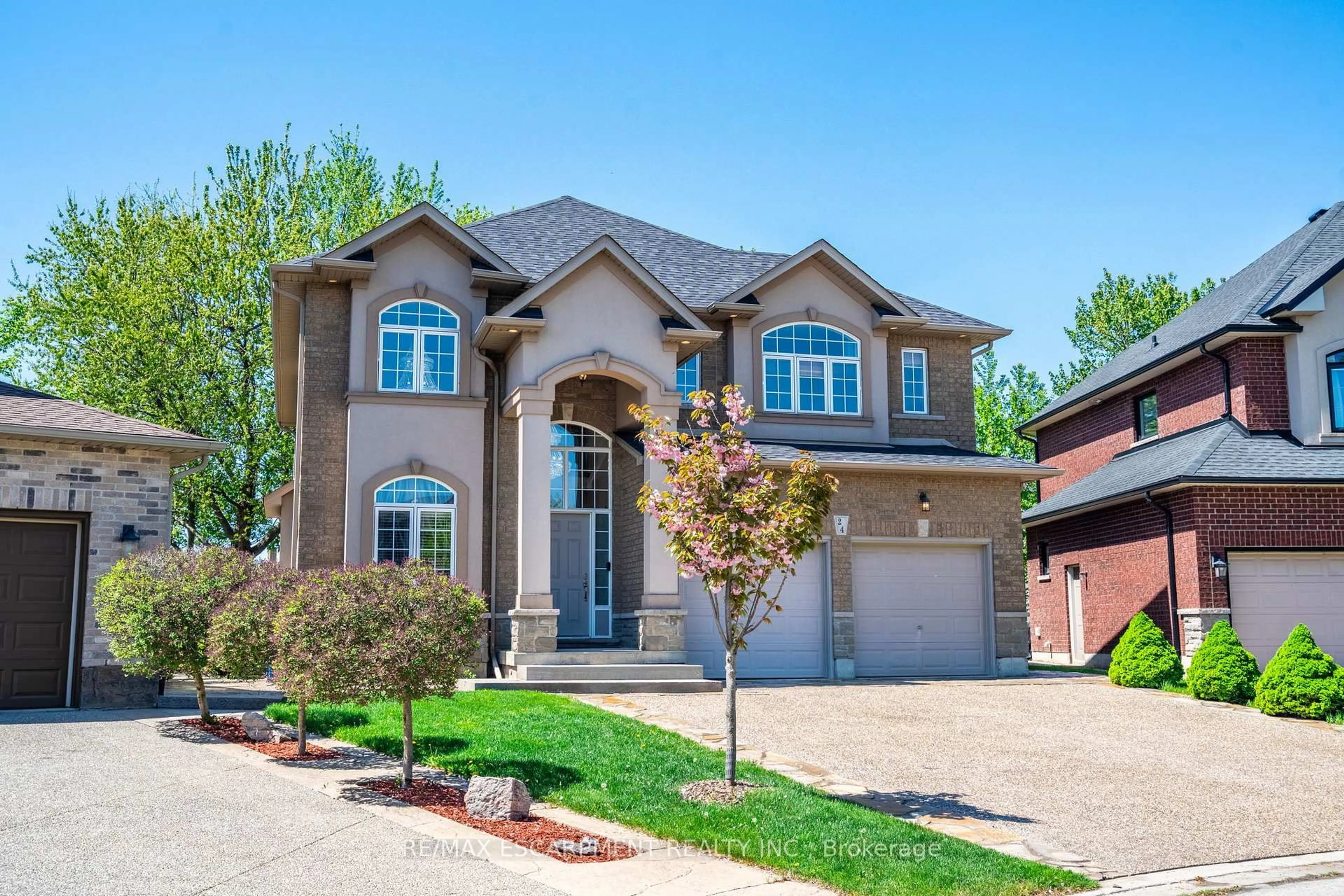 Home with brick exterior material, street for 24 Edgecroft Cres, Hamilton Ontario L8J 3Y6