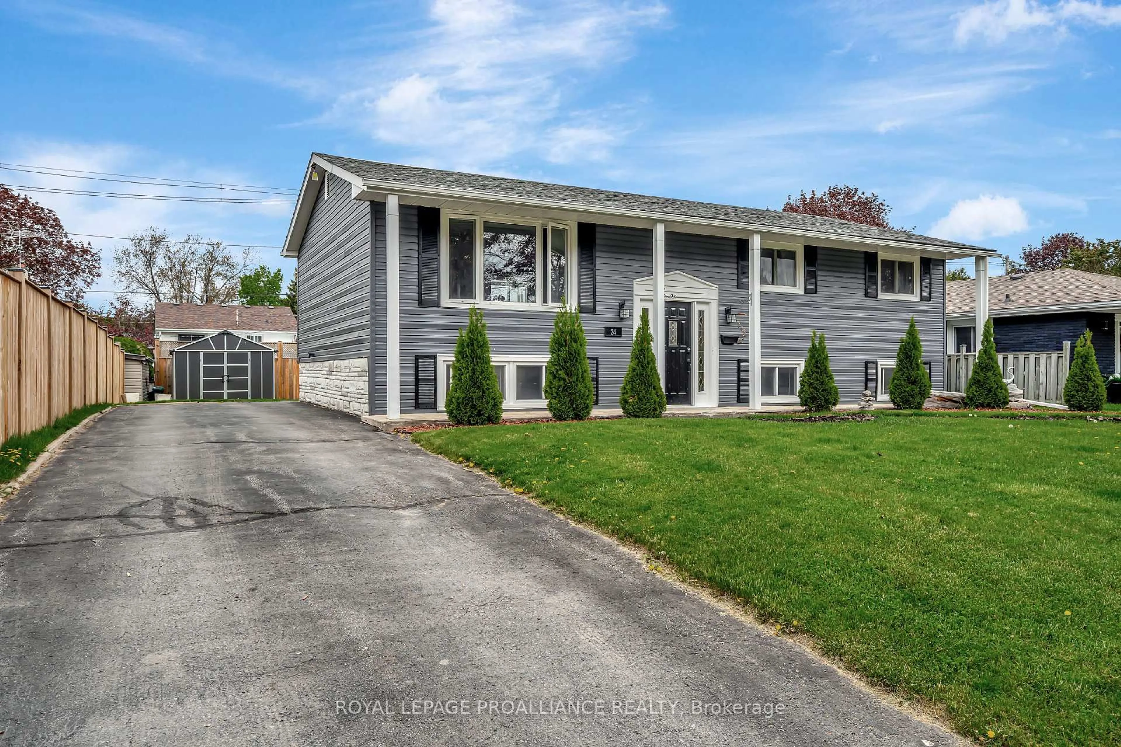 Home with vinyl exterior material, street for 24 Edgeview Dr, Quinte West Ontario K8V 3G4