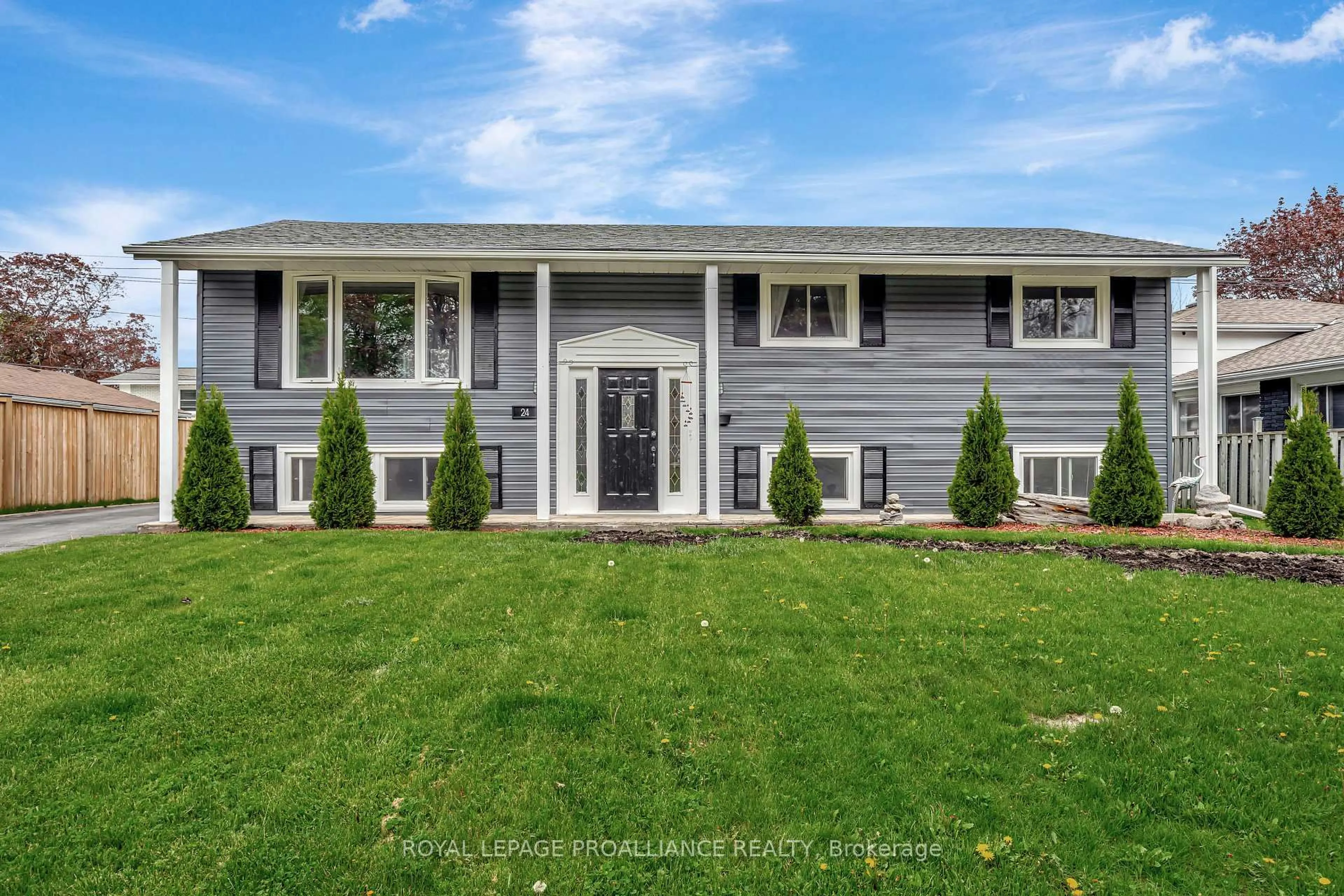 Home with vinyl exterior material, street for 24 Edgeview Dr, Quinte West Ontario K8V 3G4