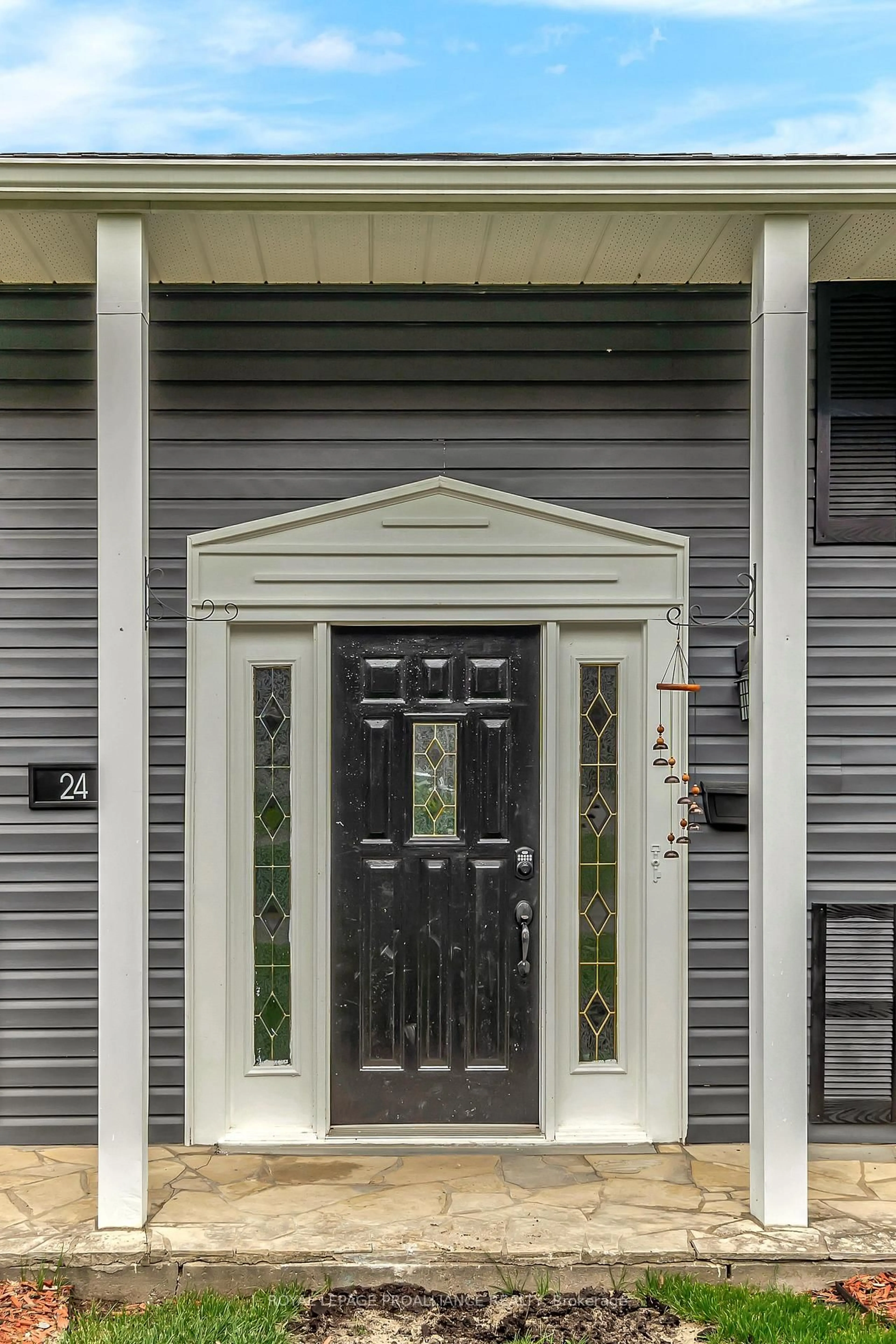 Home with vinyl exterior material, street for 24 Edgeview Dr, Quinte West Ontario K8V 3G4
