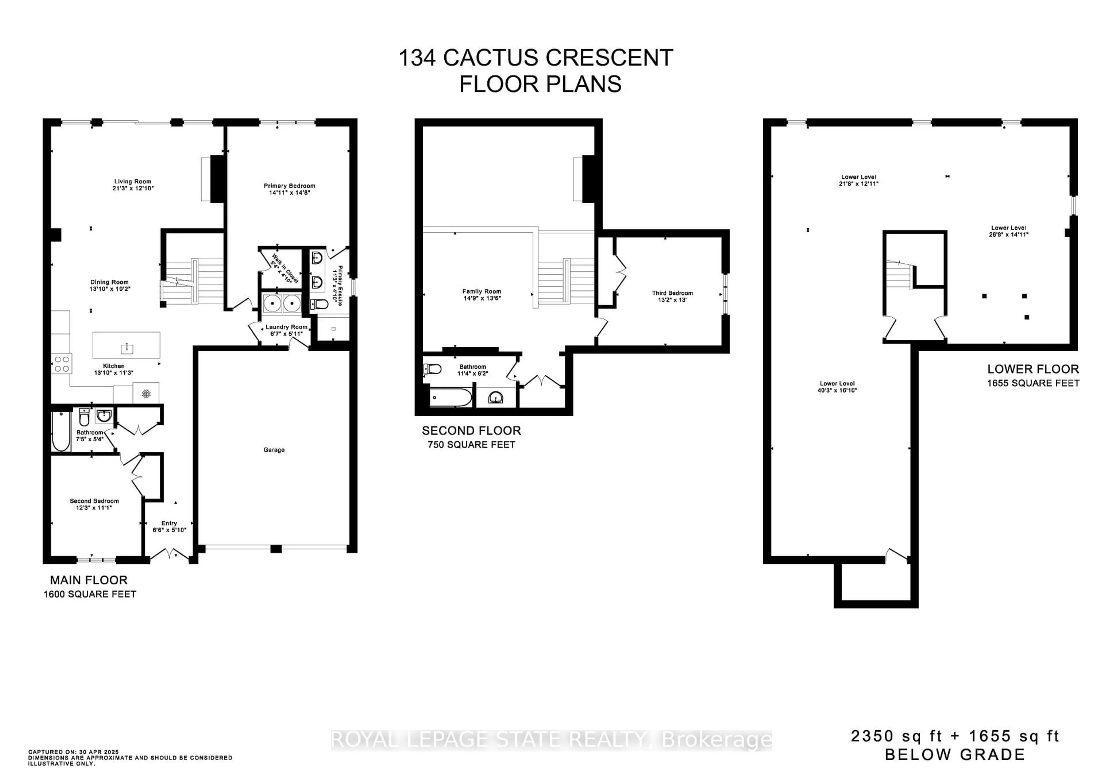 Floor plan for 134 Cactus Cres, Hamilton Ontario L8K 5R9