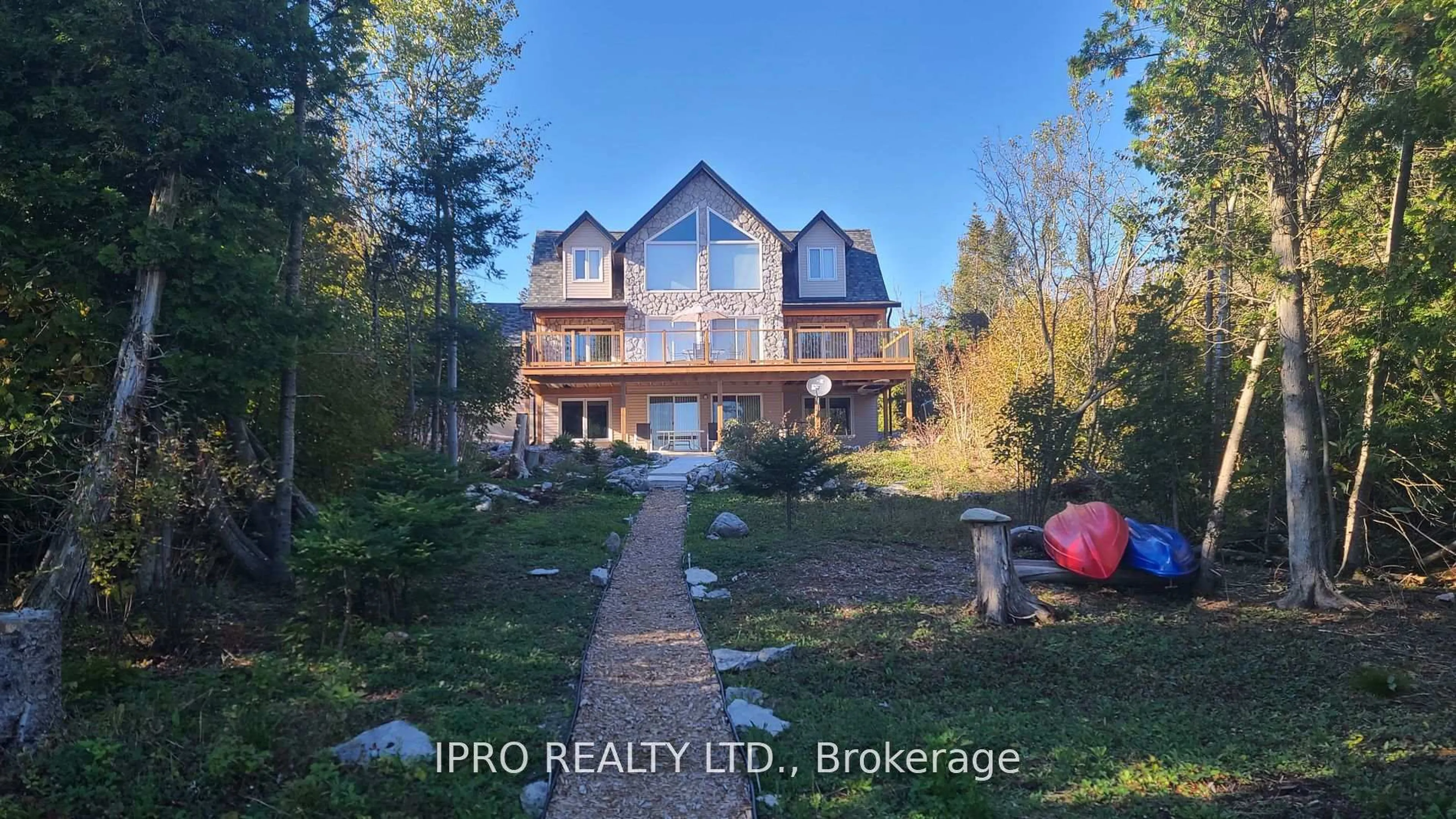A pic from outside/outdoor area/front of a property/back of a property/a pic from drone, water/lake/river/ocean view for 162 Greenough Point Rd, Northern Bruce Peninsula Ontario N0H 2M0