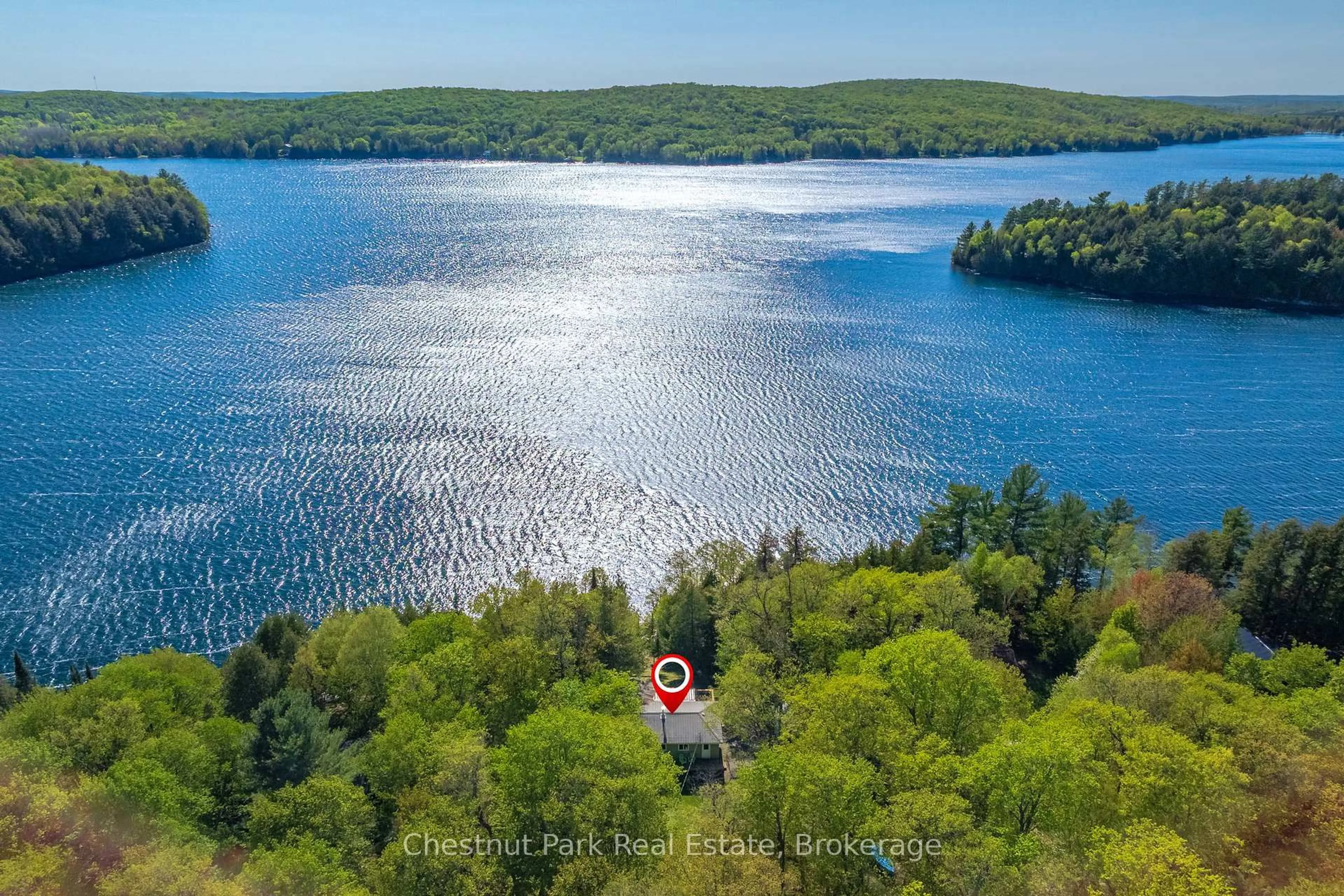 A pic from outside/outdoor area/front of a property/back of a property/a pic from drone, water/lake/river/ocean view for 340 Skyline Dr, Armour Ontario P0A 1J0