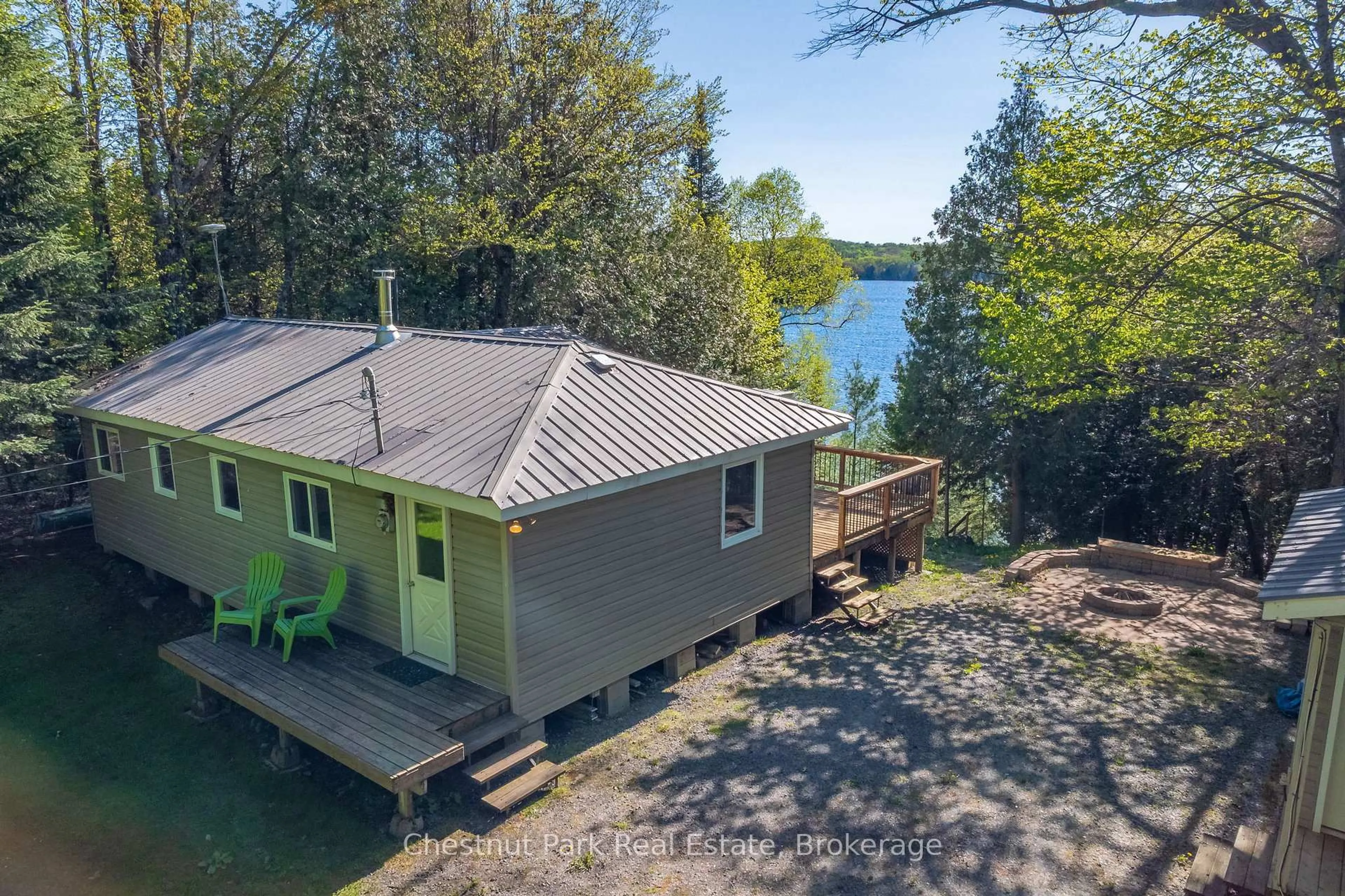 A pic from outside/outdoor area/front of a property/back of a property/a pic from drone, water/lake/river/ocean view for 340 Skyline Dr, Armour Ontario P0A 1J0