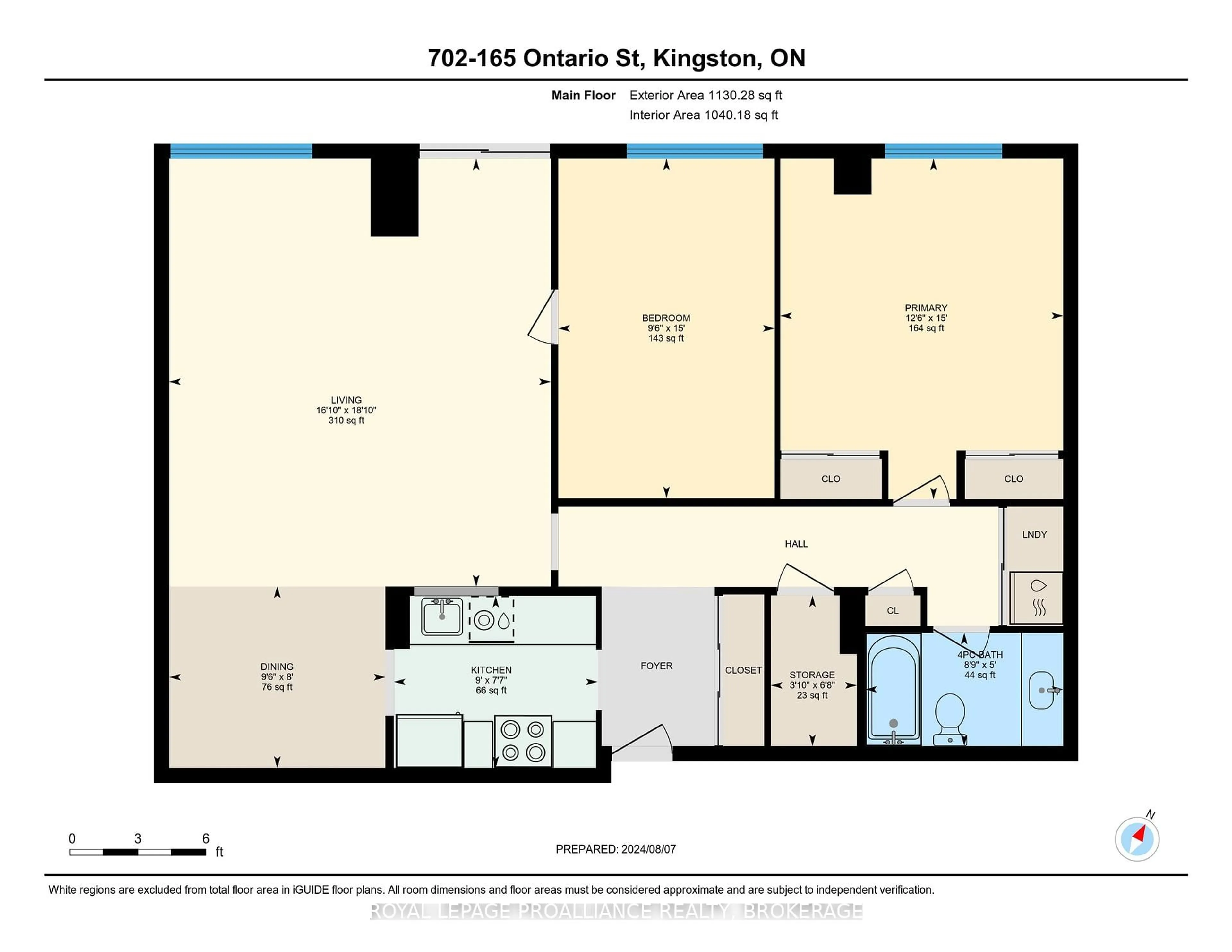 Floor plan for 165 ONTARIO St #702, Kingston Ontario K7L 2Y6