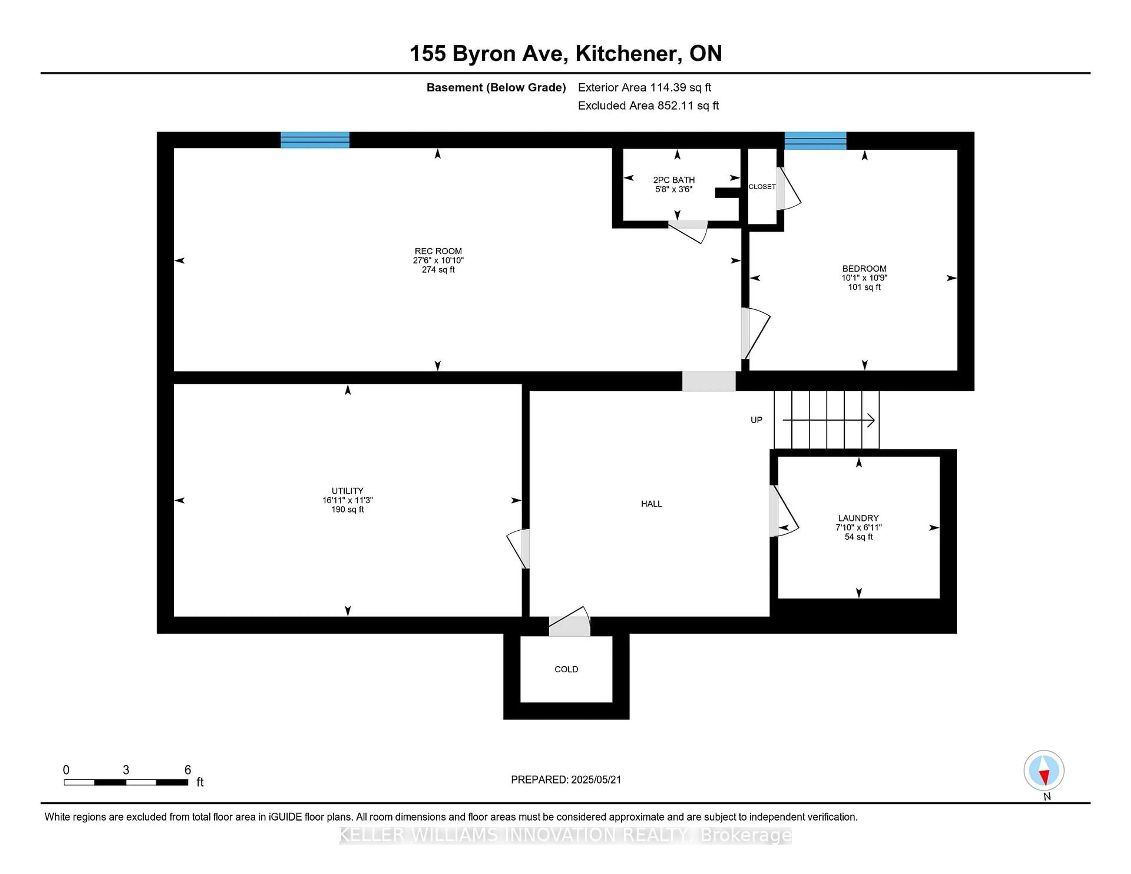 Floor plan for 155 Byron Ave, Kitchener Ontario N2C 1Z7