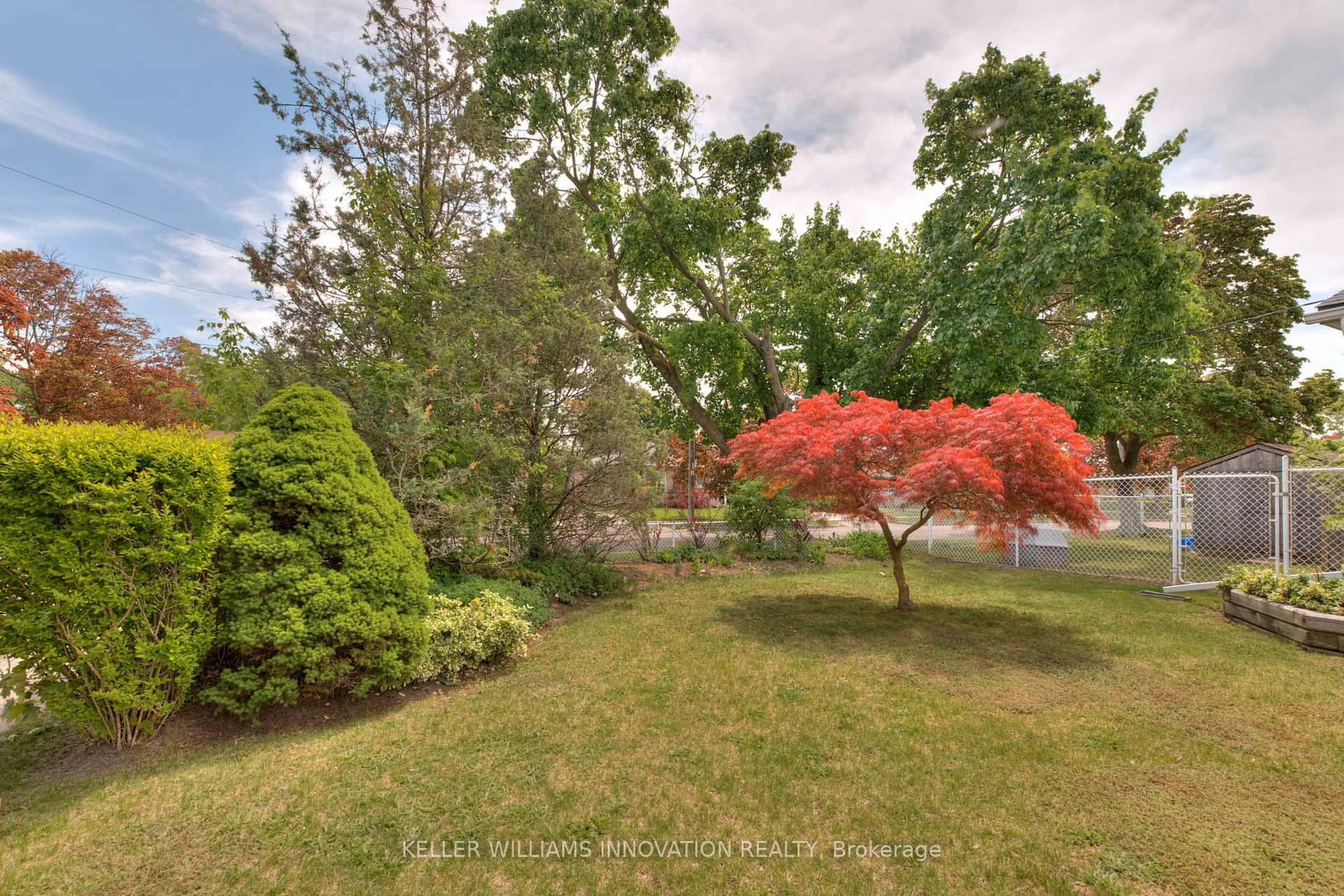 A pic from outside/outdoor area/front of a property/back of a property/a pic from drone, forest/trees view for 155 Byron Ave, Kitchener Ontario N2C 1Z7