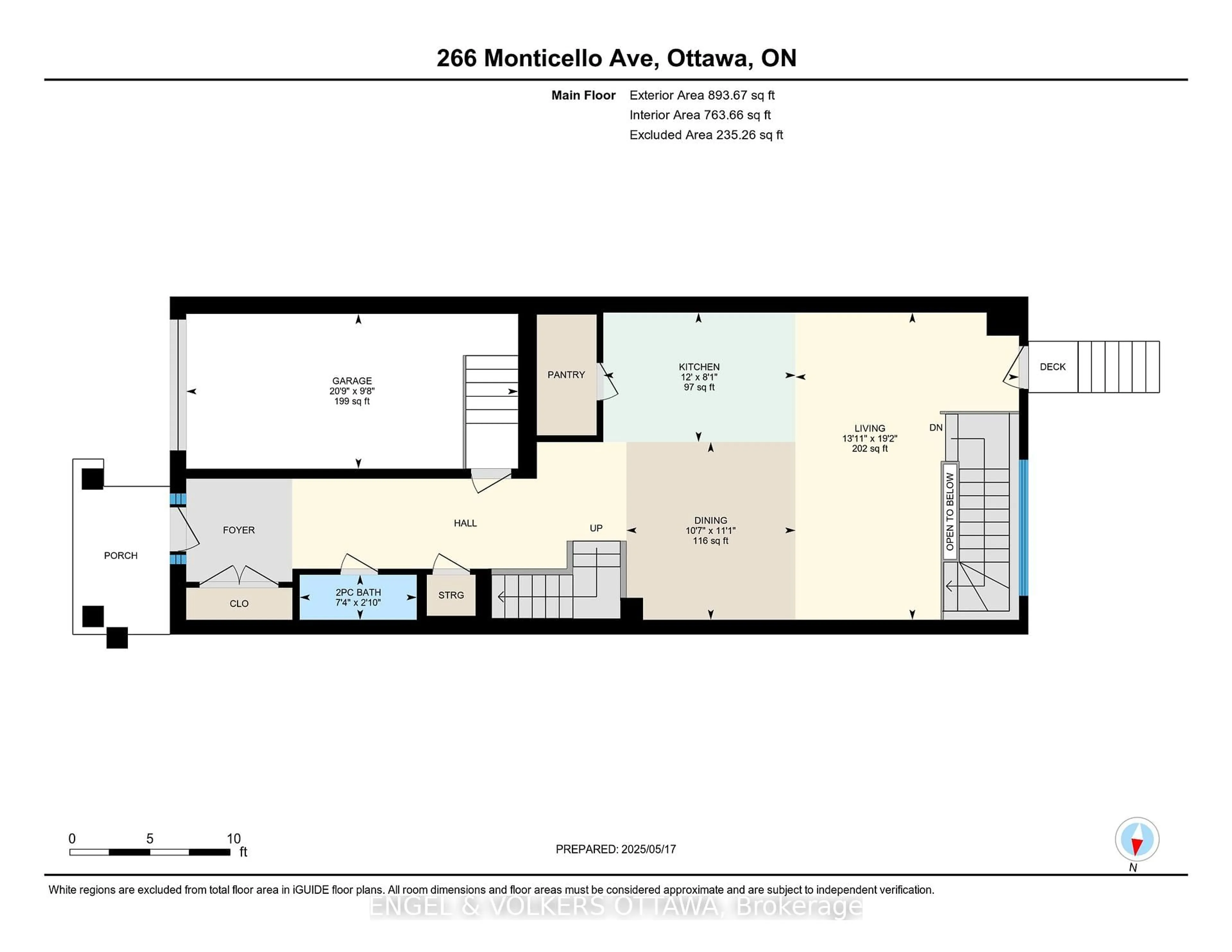 Floor plan for 266 Monticello Ave, Ottawa Ontario K2S 2S1