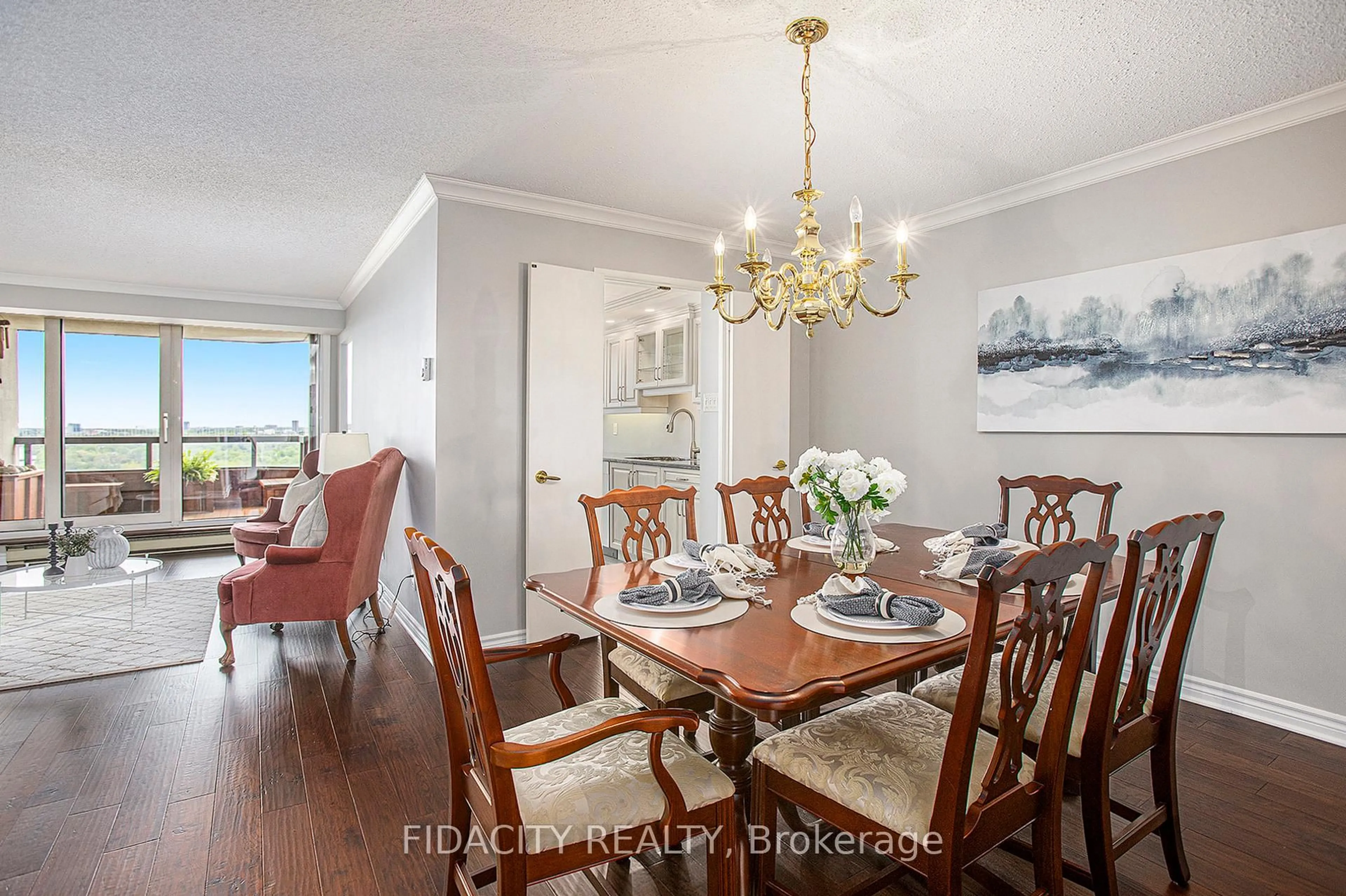Dining room, wood/laminate floor for 1510 Riverside Dr #2106, Ottawa Ontario K1G 4X5