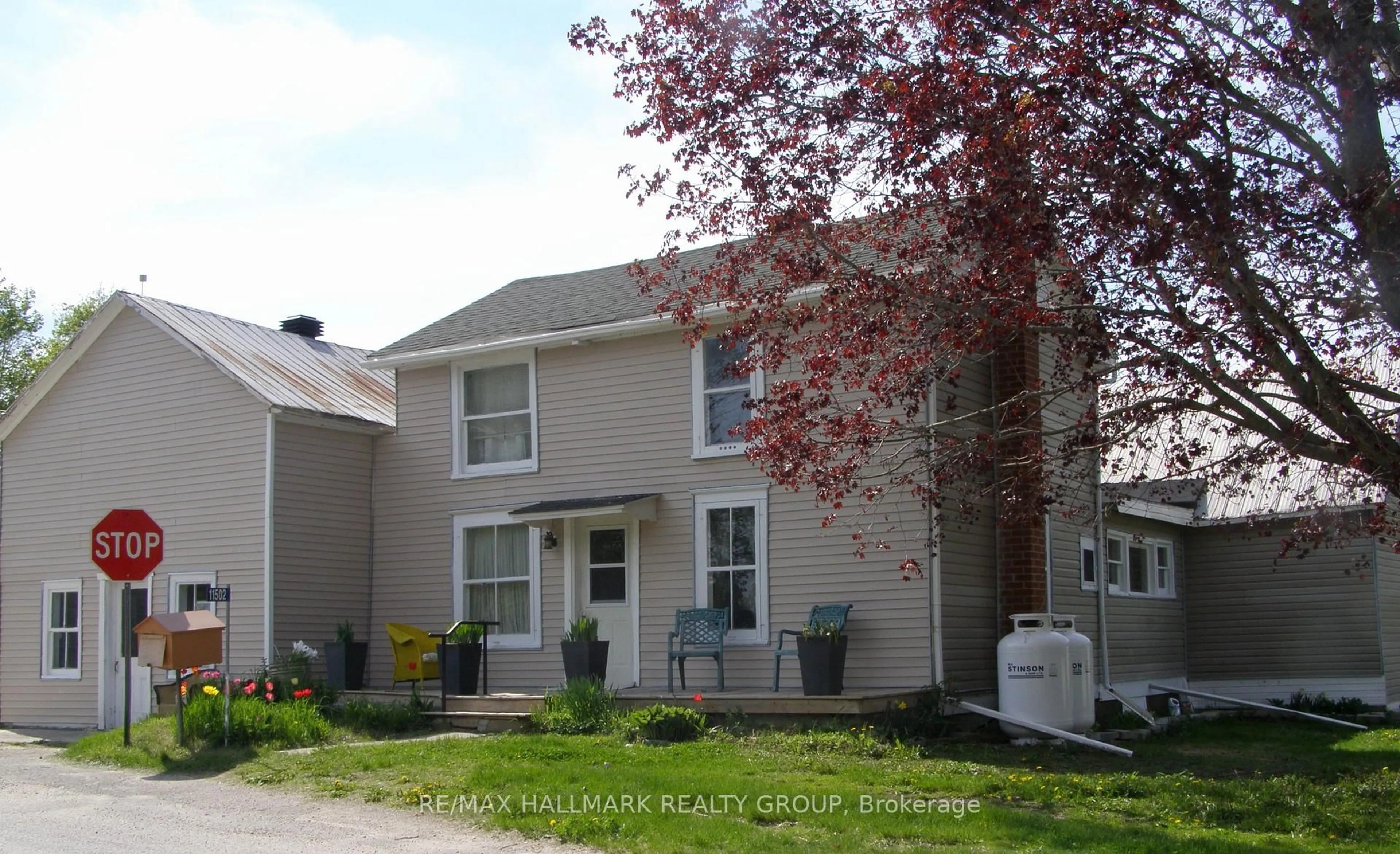 Home with vinyl exterior material, street for 11502 Rocksprings Rd, Elizabethtown-Kitley Ontario K0G 1R0