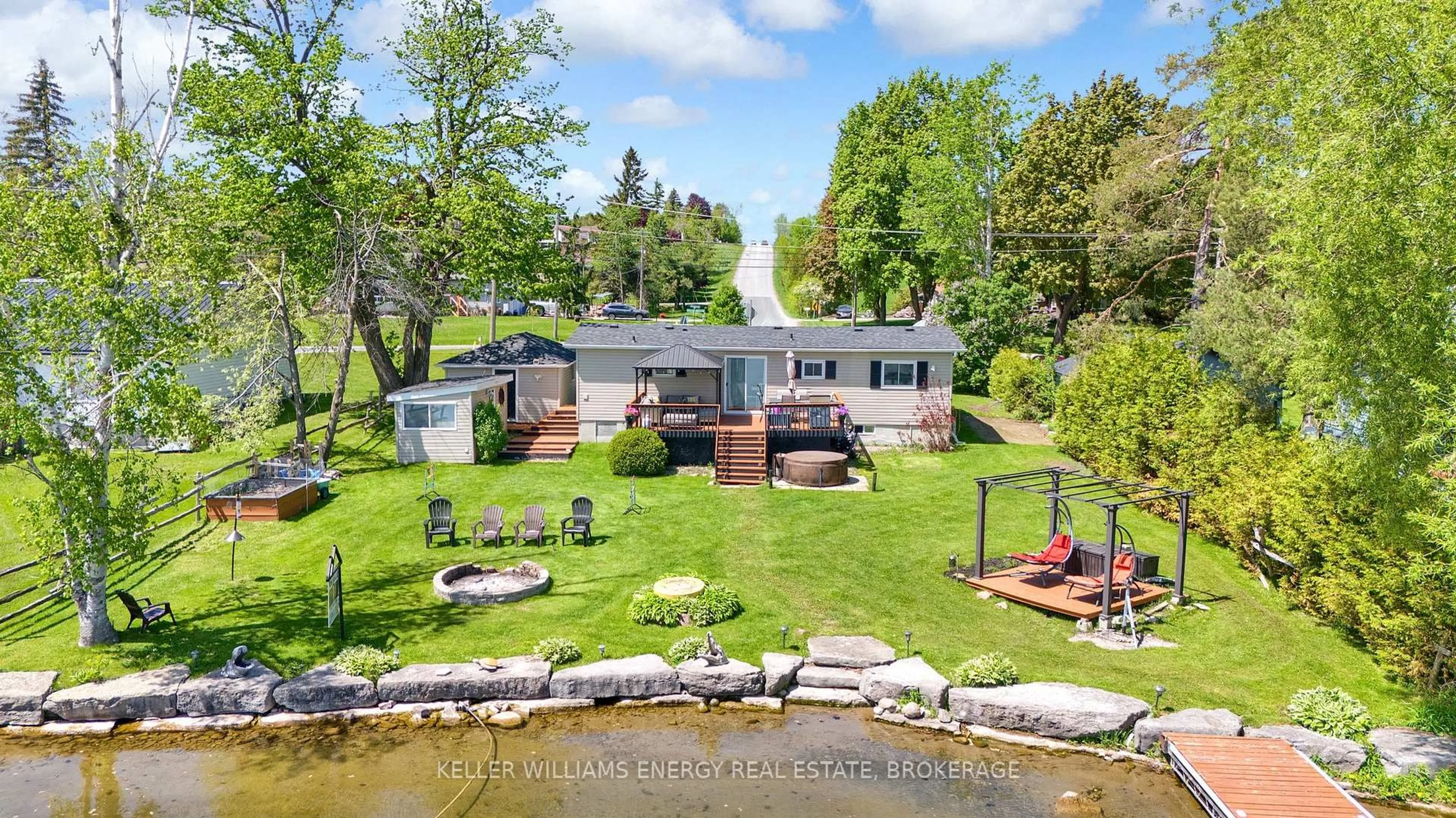 A pic from outside/outdoor area/front of a property/back of a property/a pic from drone, water/lake/river/ocean view for 531 Dalhaven Rd, Selwyn Ontario K0L 1T0
