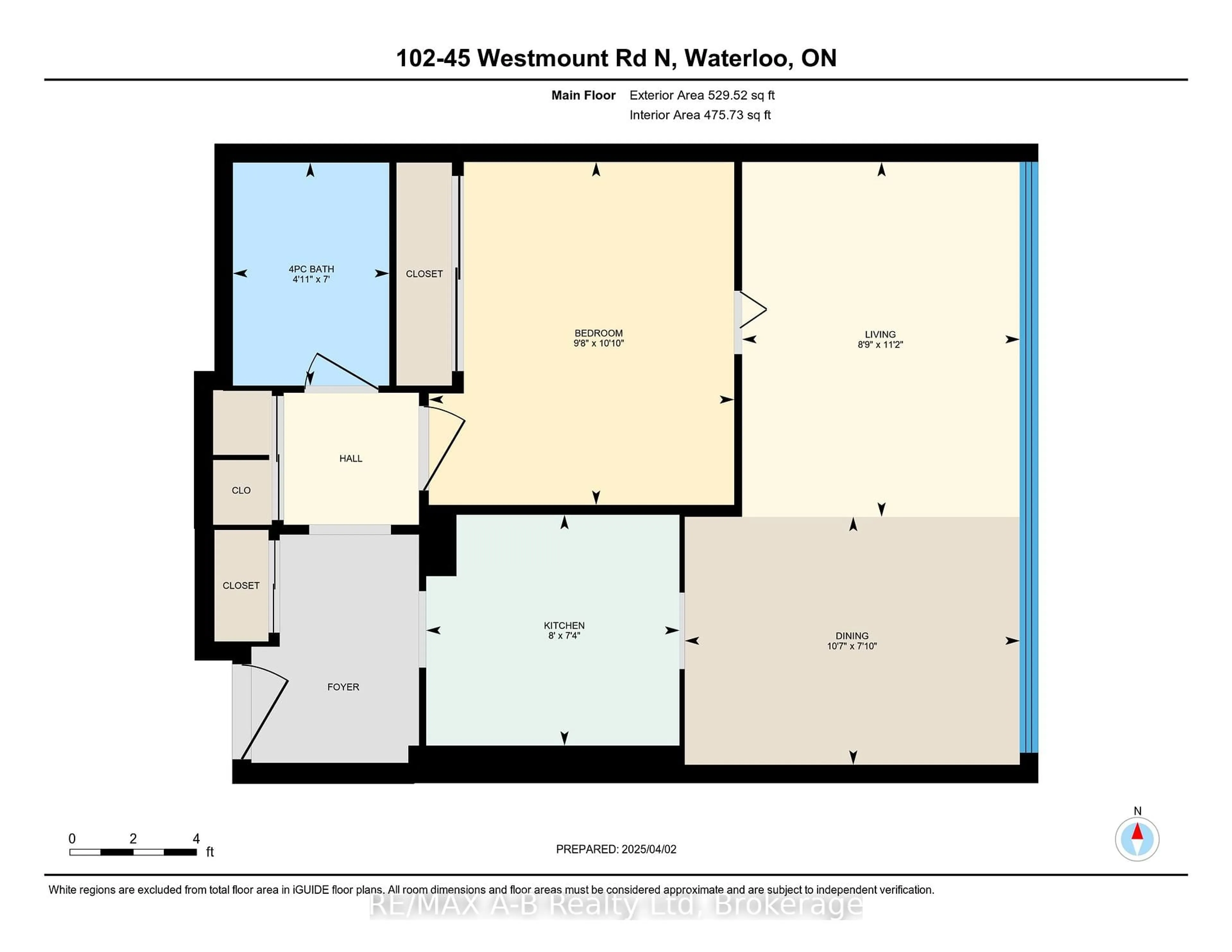 Floor plan for 45 Westmount Rd #102, Waterloo Ontario N2L 2R3