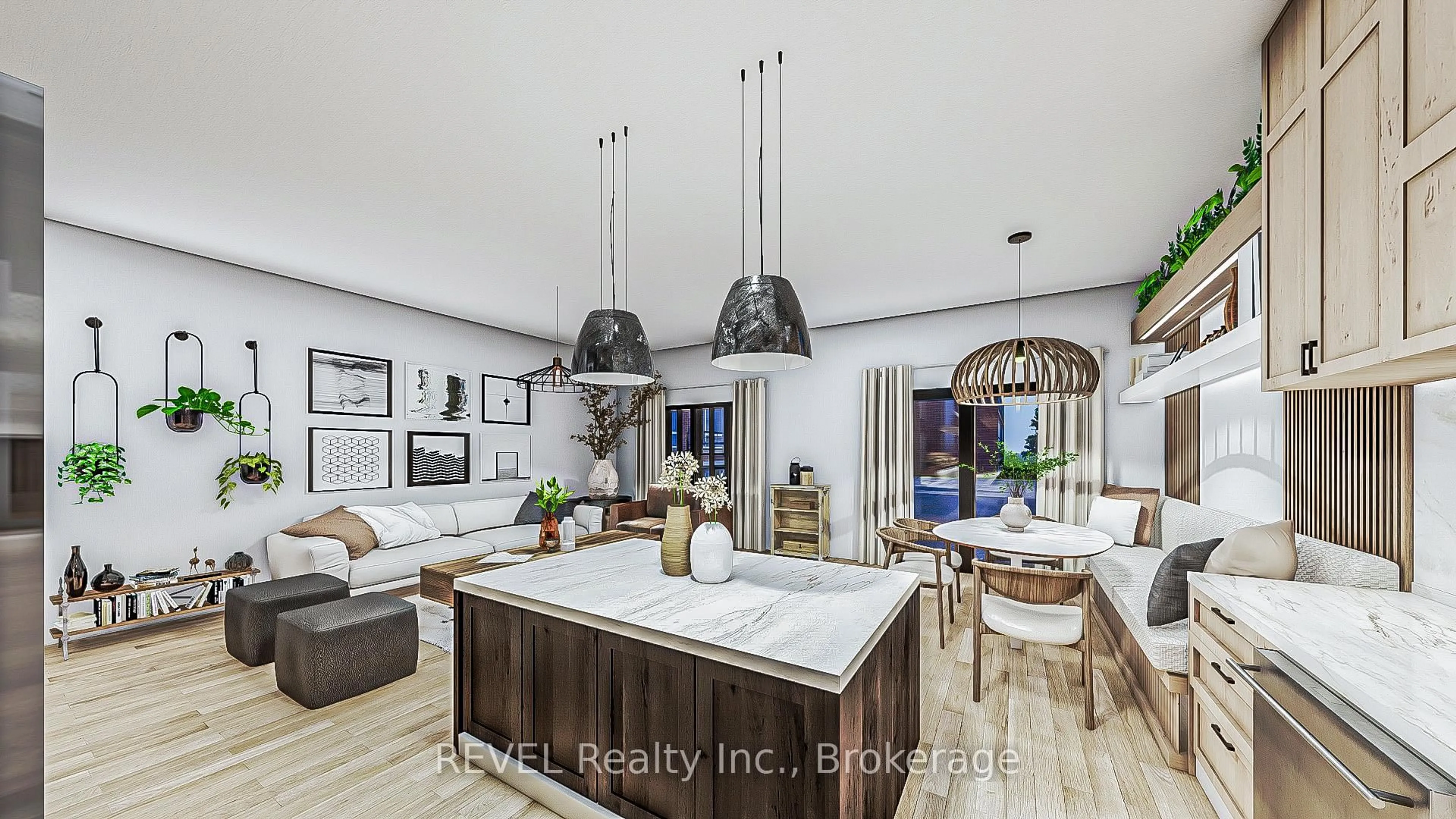 Open concept kitchen, ceramic/tile floor for 574 Ontario St #C, St. Catharines Ontario L2N 4N7