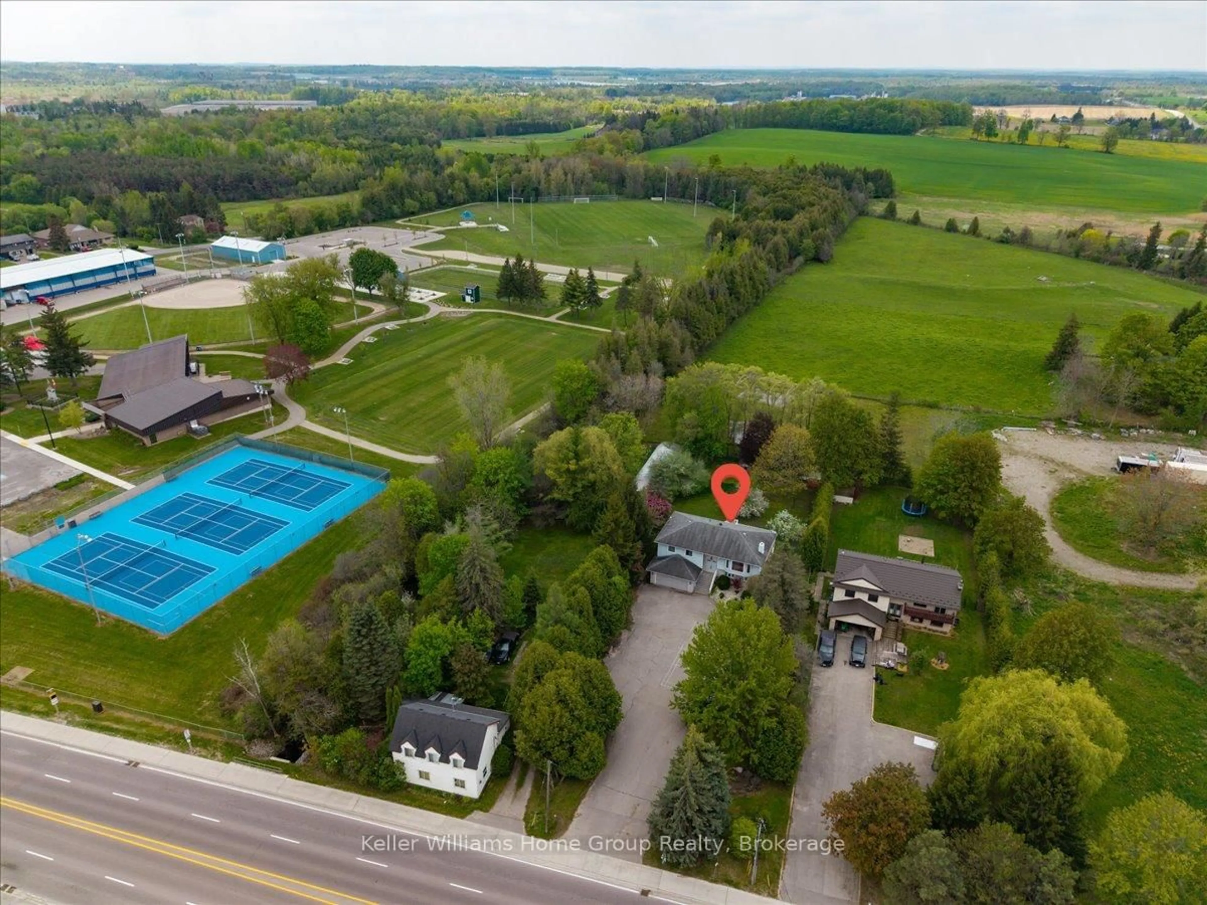 A pic from outside/outdoor area/front of a property/back of a property/a pic from drone, water/lake/river/ocean view for 11 Brock Rd, Puslinch Ontario N0B 2J0
