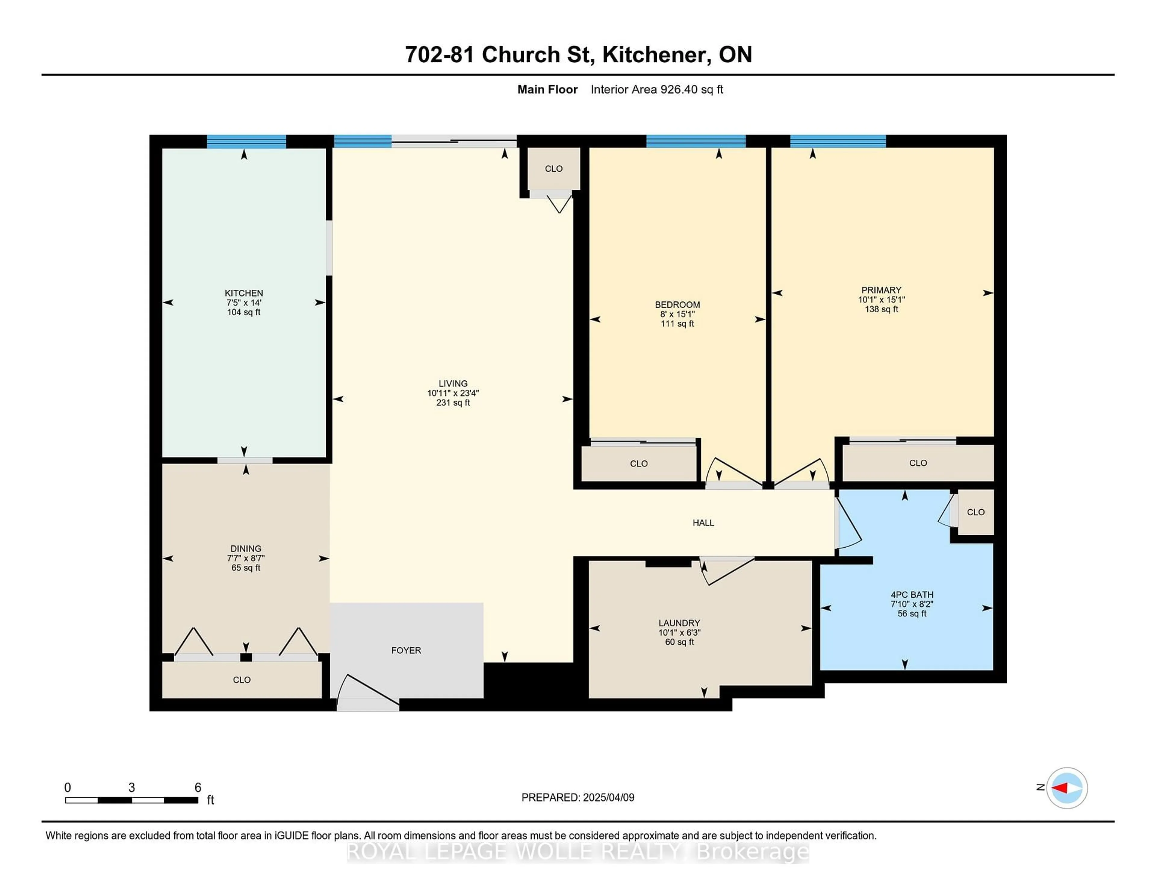 Floor plan for 81 Church St #702, Kitchener Ontario N2G 4M1