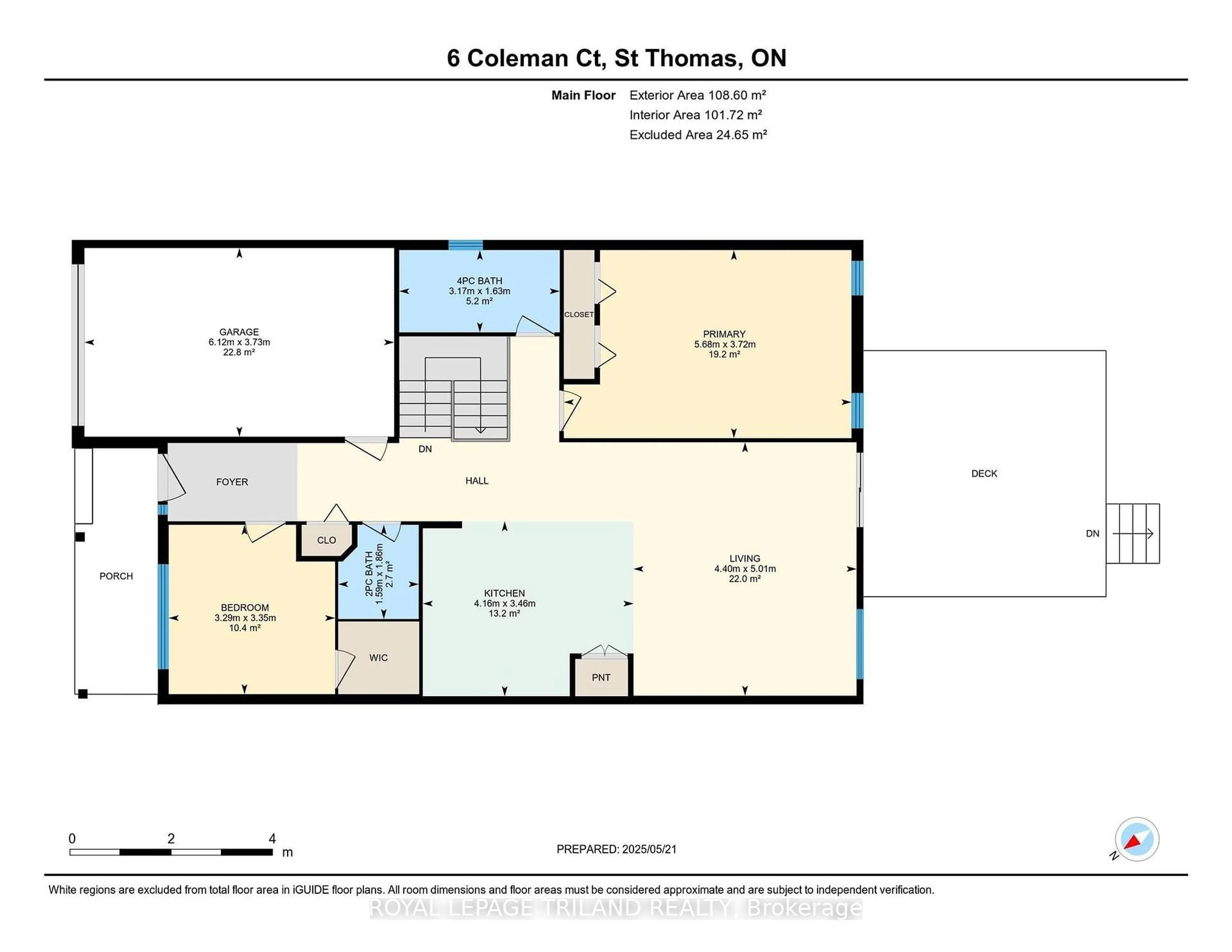 Floor plan for 6 Coleman Crt, St. Thomas Ontario N5R 0A5