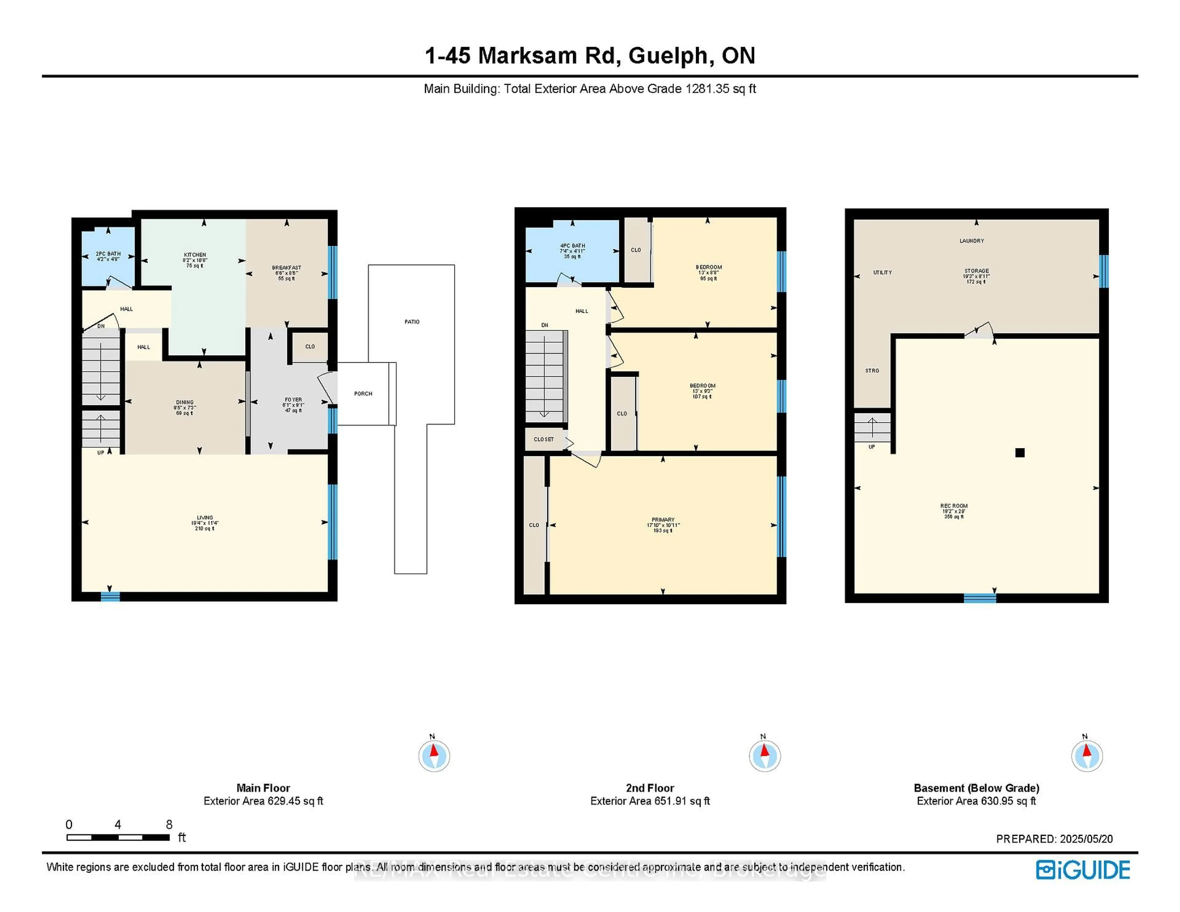 Floor plan for 45 Marksam Rd #1, Guelph Ontario N1H 6Y9