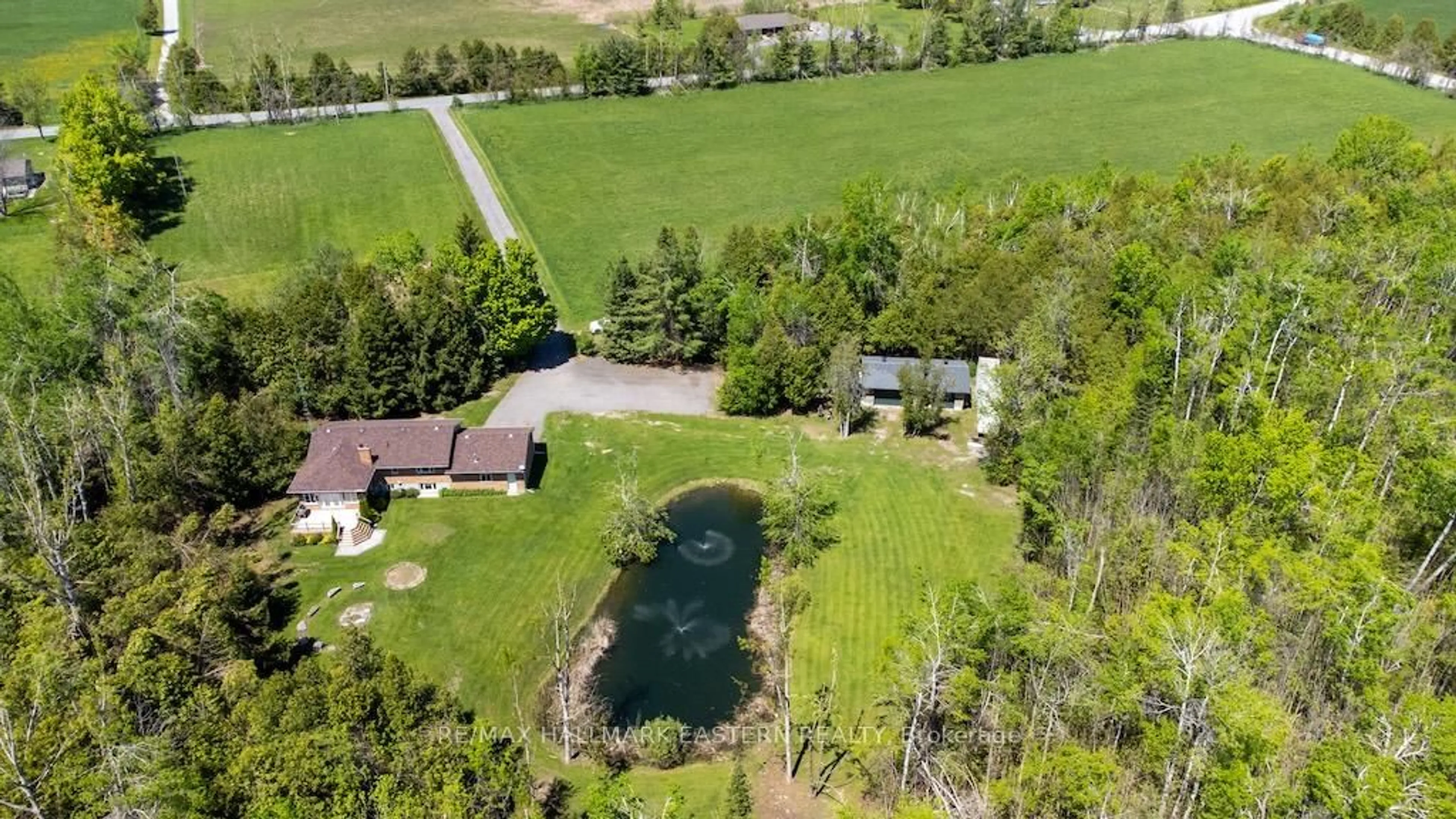 A pic from outside/outdoor area/front of a property/back of a property/a pic from drone, water/lake/river/ocean view for 615 Edenderry Line, Selwyn Ontario K0L 1T0