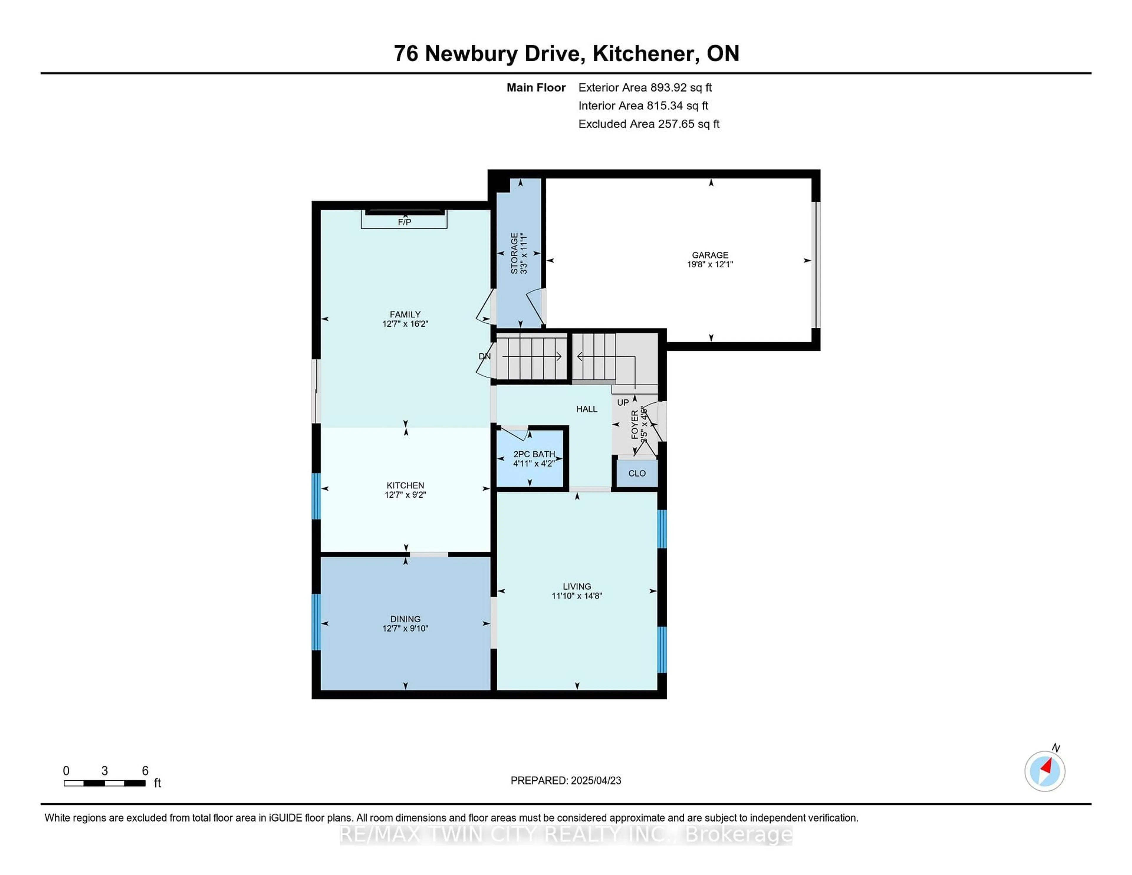 Floor plan for 76 Newbury Dr, Kitchener Ontario N2N 2X6