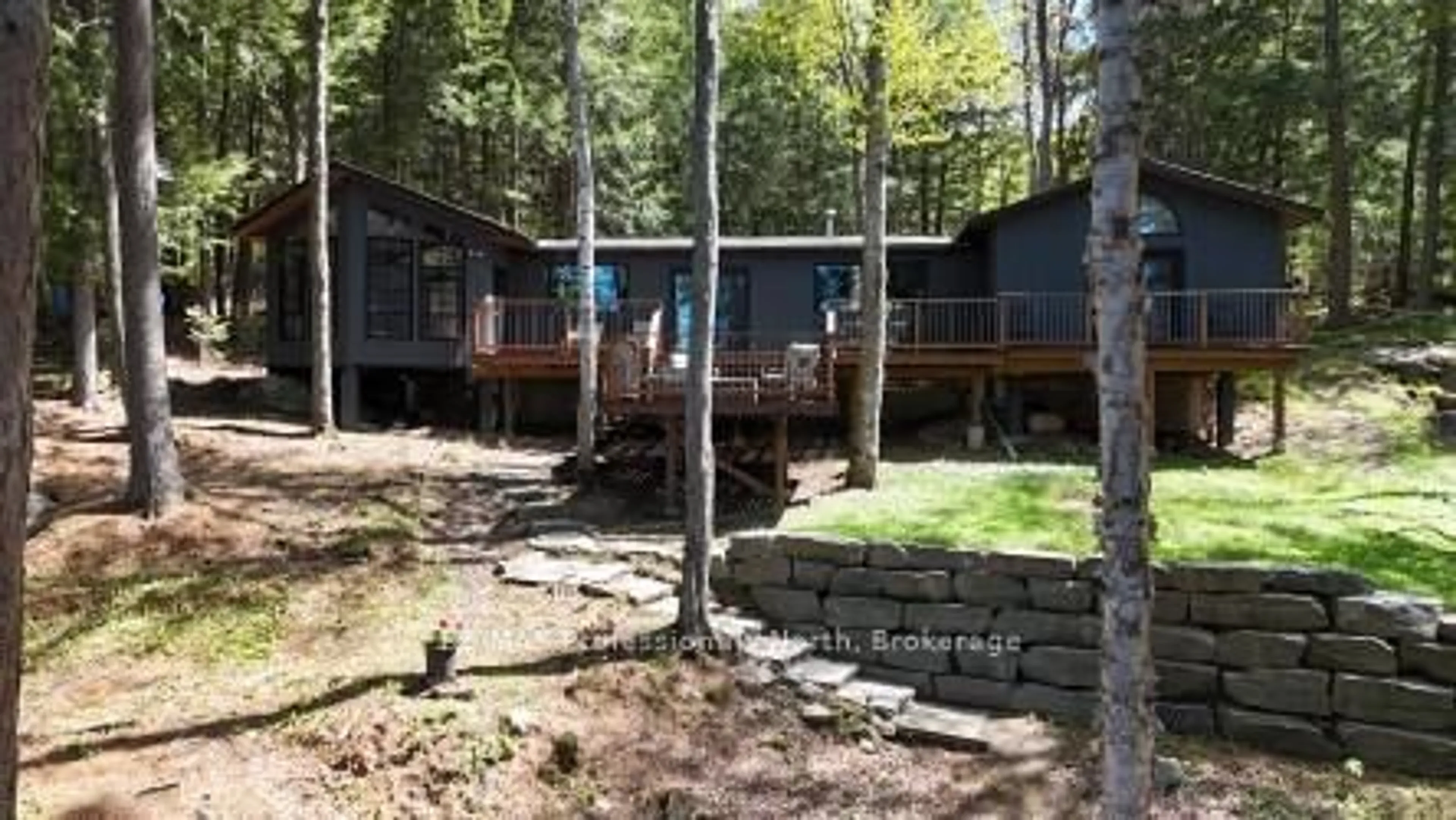 Patio, forest/trees view for 1132 Sapphire (Koshlong Lake) Dr, Highlands East Ontario K0M 1S0
