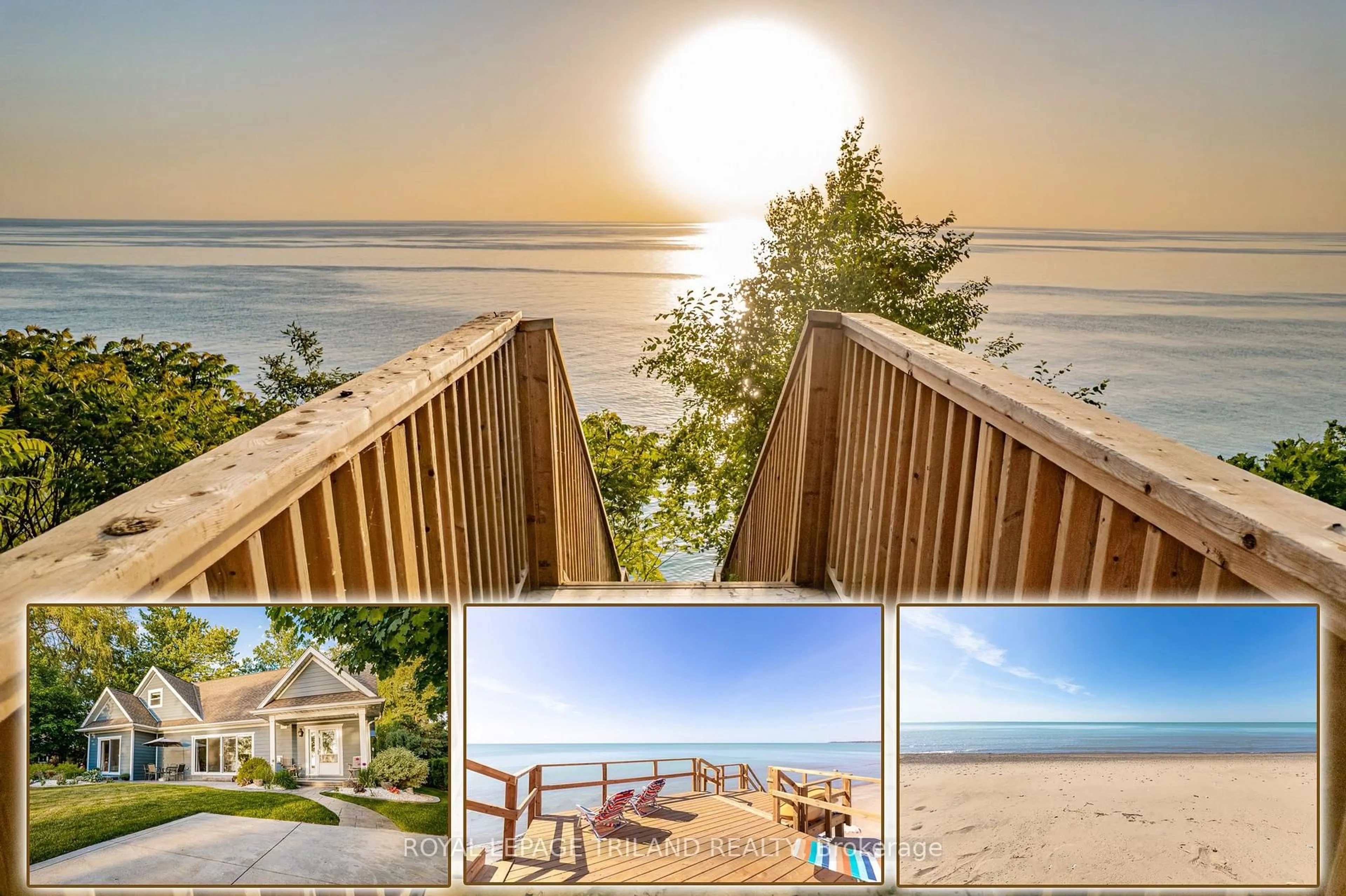 A pic from outside/outdoor area/front of a property/back of a property/a pic from drone, water/lake/river/ocean view for 71888 Sunview Ave, Bluewater Ontario N0M 1N0