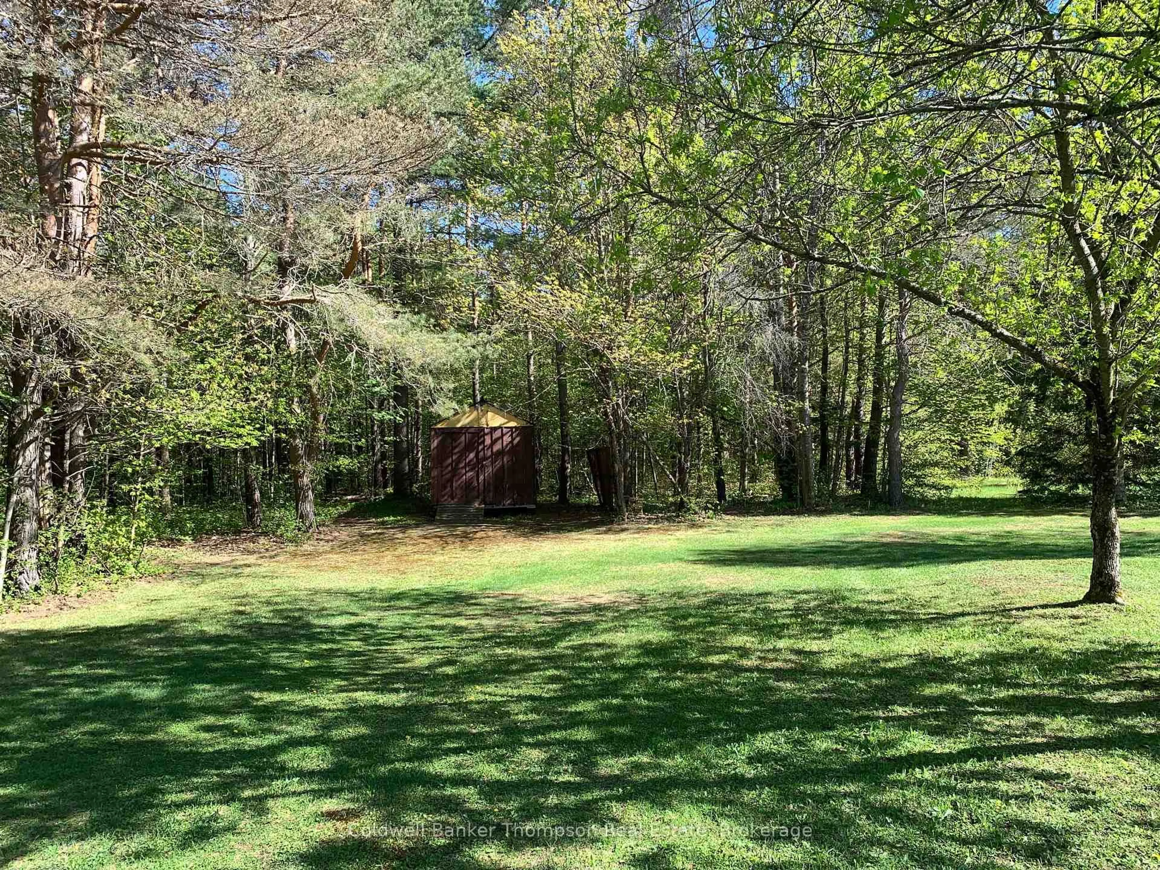 A pic from outside/outdoor area/front of a property/back of a property/a pic from drone, forest/trees view for 107 Albert St, Sundridge Ontario P0A 1Z0